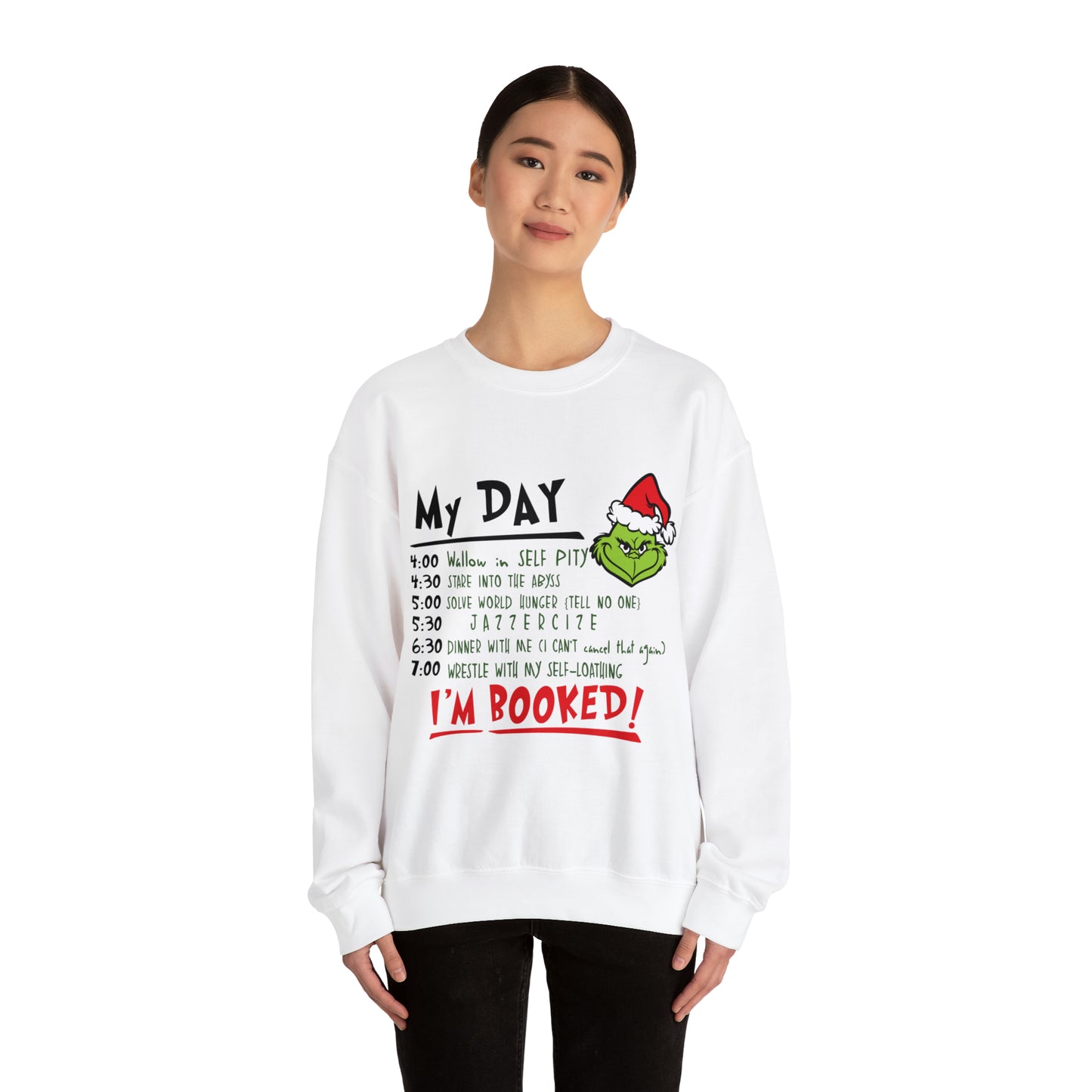 Grinch Schedule Unisex Heavy Blend™ Crewneck Sweatshirt