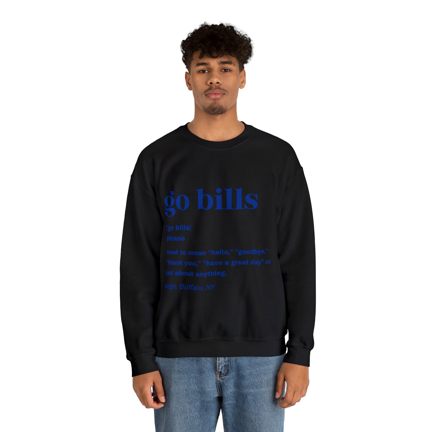 Go Bills Blue Unisex Heavy Blend™ Crewneck Sweatshirt