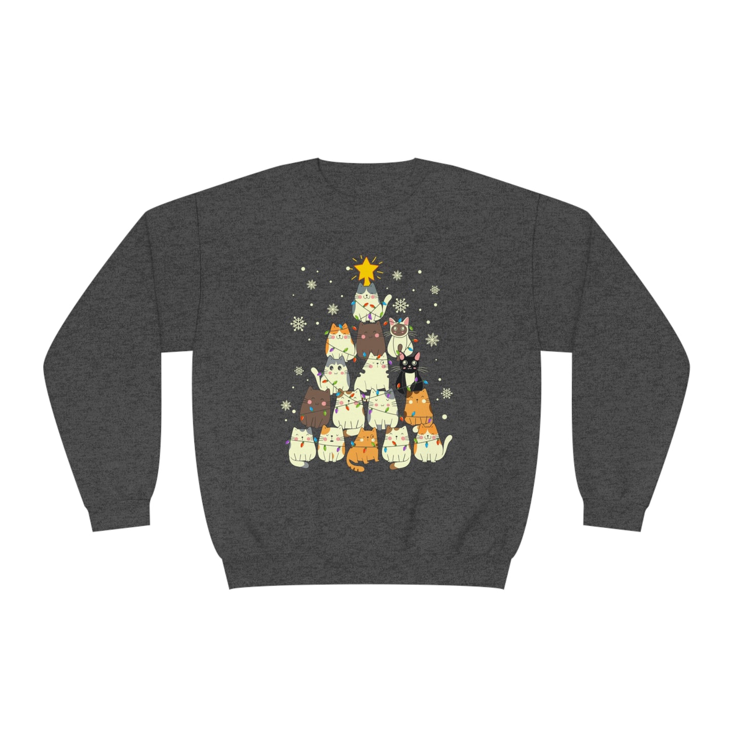 Cat Christmas Tree Unisex NuBlend® Crewneck Sweatshirt
