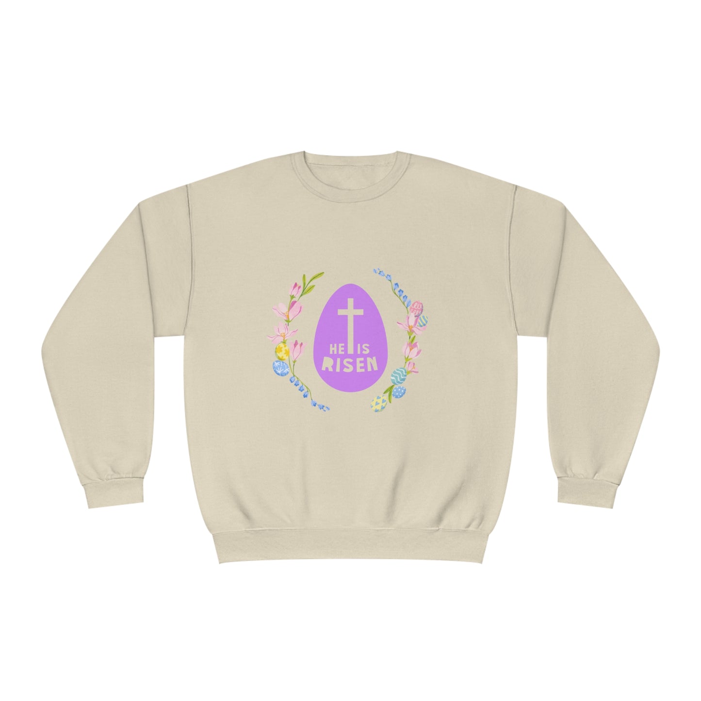 He Is Risen Easter Egg Unisex NuBlend® Crewneck Sweatshirt