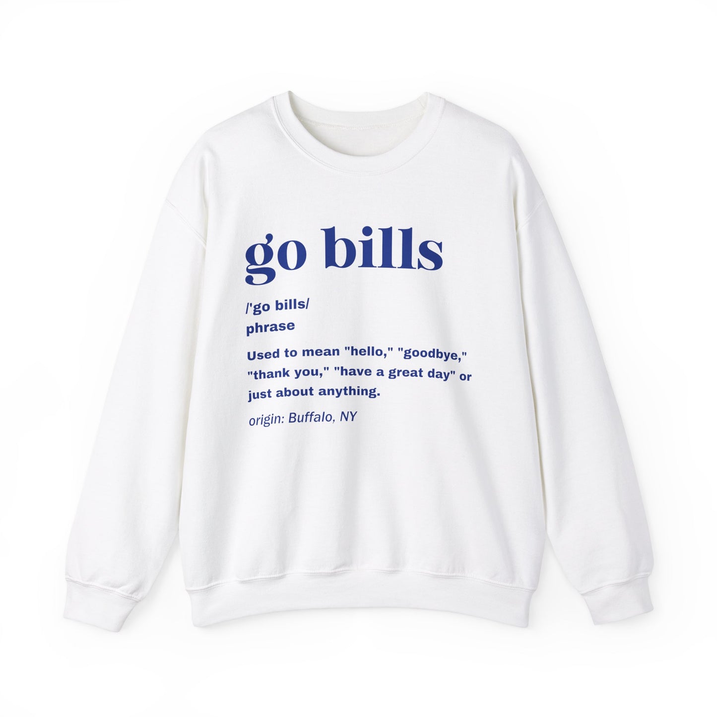 Go Bills Blue Unisex Heavy Blend™ Crewneck Sweatshirt