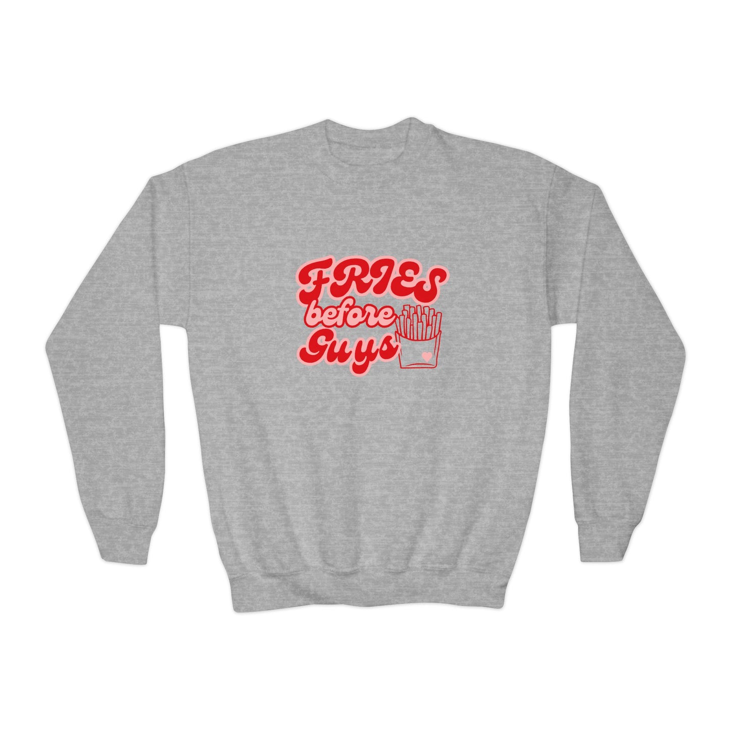 Fries Before Guys Youth Crewneck Sweatshirt