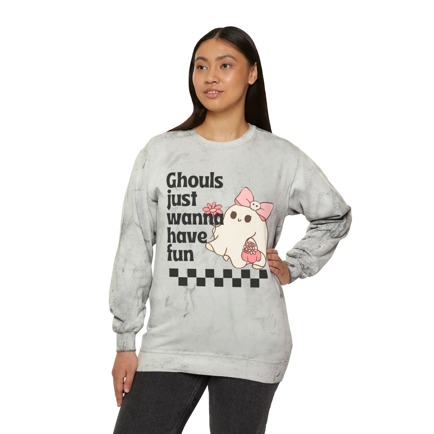 Ghouls Just Wanna Have Fun Unisex Color Blast Crewneck Sweatshirt