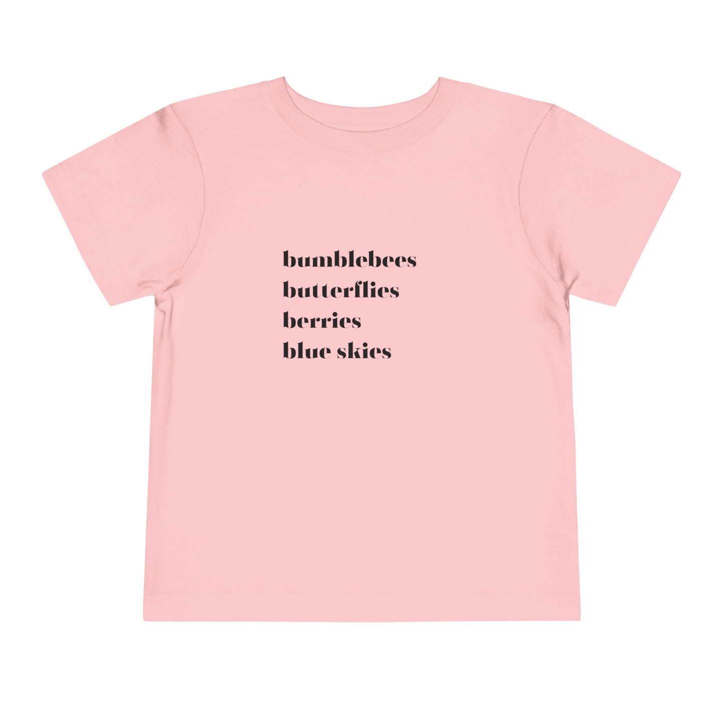 Bumblebees Butterflies Berries Blue Skies Toddler Short Sleeve Tee