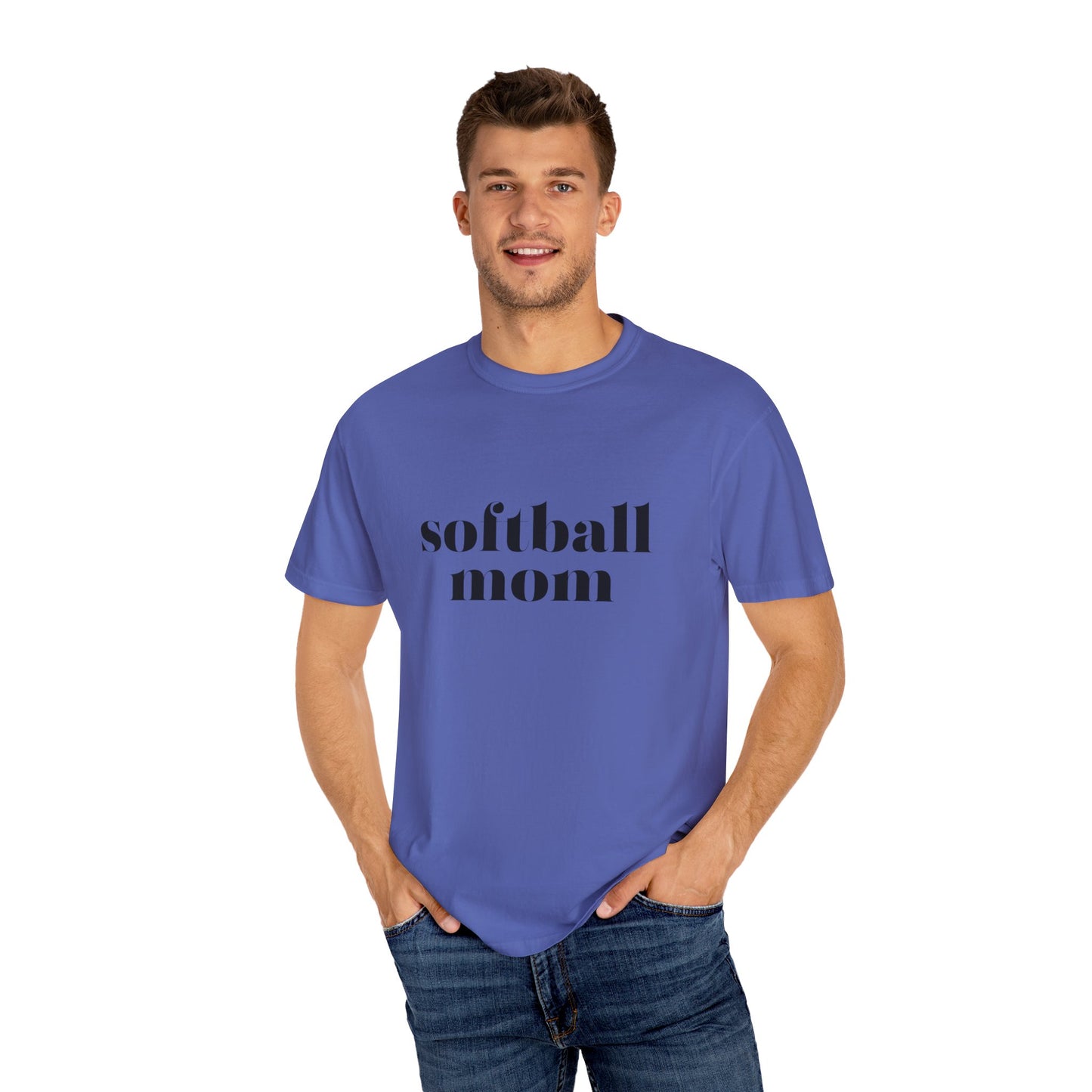 Softball Mom Unisex Garment-Dyed T-shirt