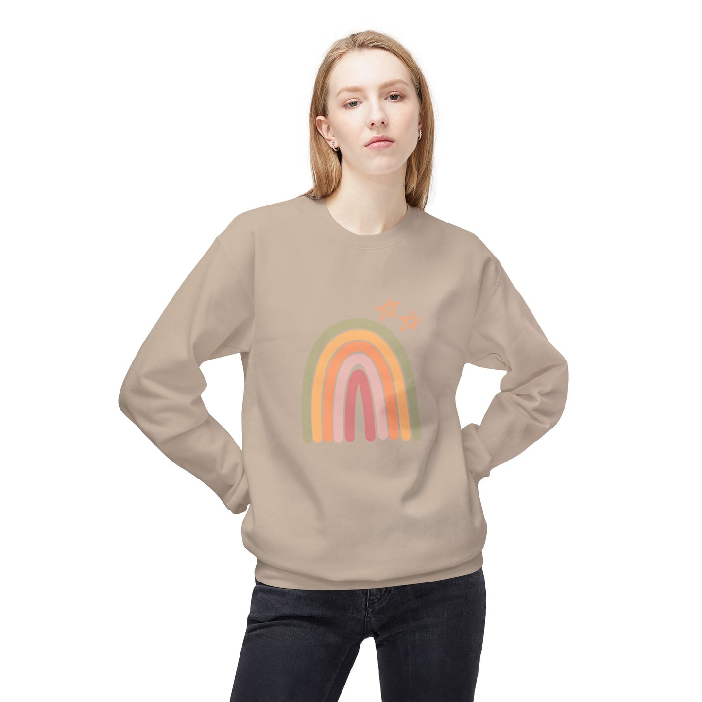 Rainbow Unisex Midweight Softstyle Fleece Crewneck Sweatshirt
