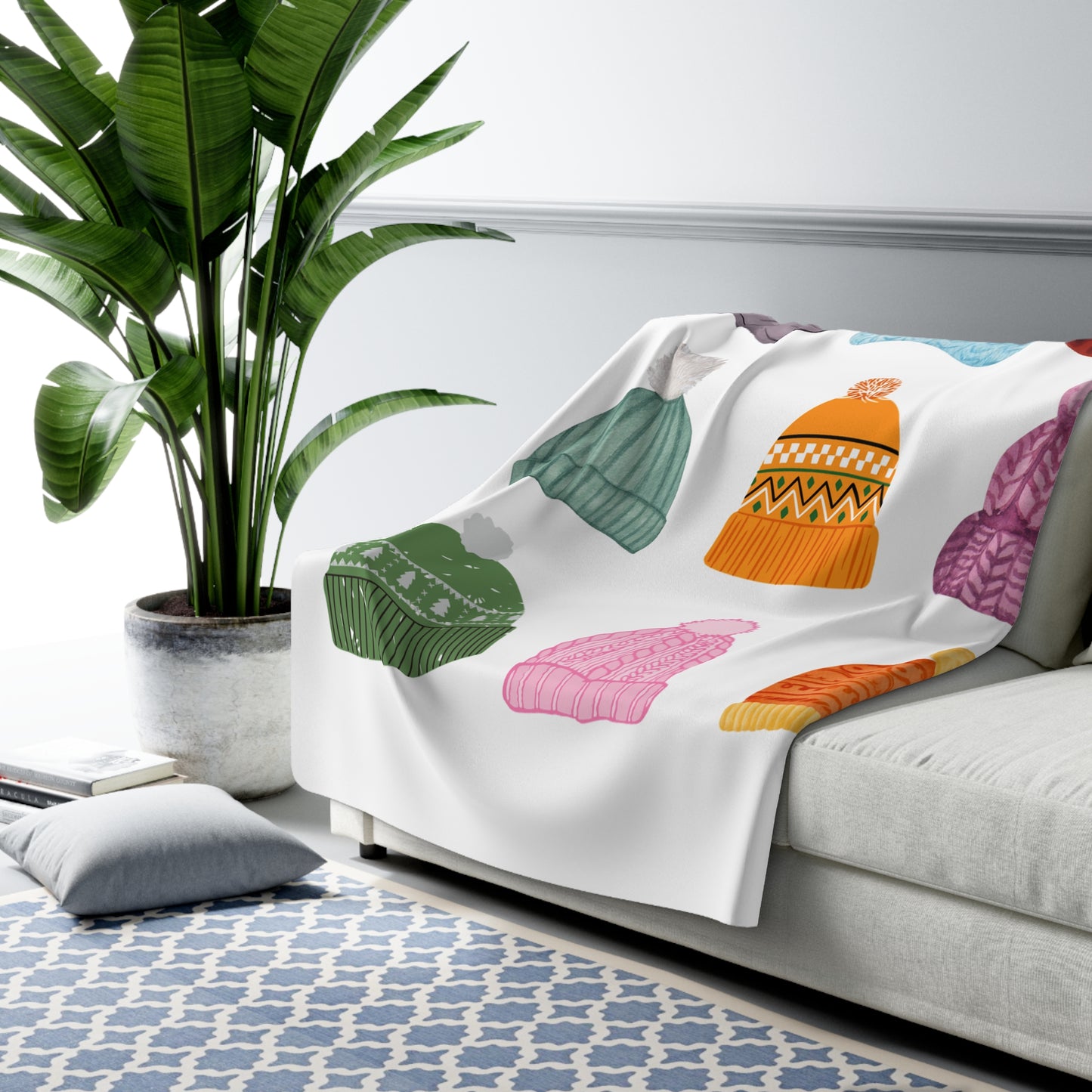 Warm Hats Sherpa Fleece Blanket