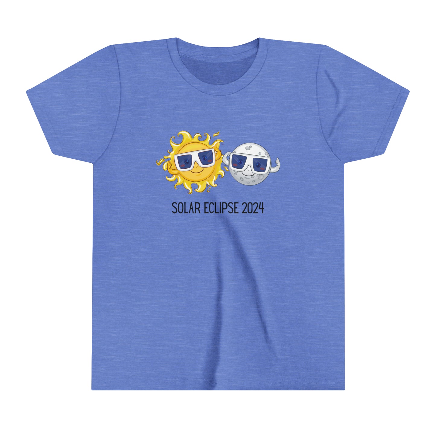 Solar Eclipse 2024 Black Font Youth Short Sleeve Tee
