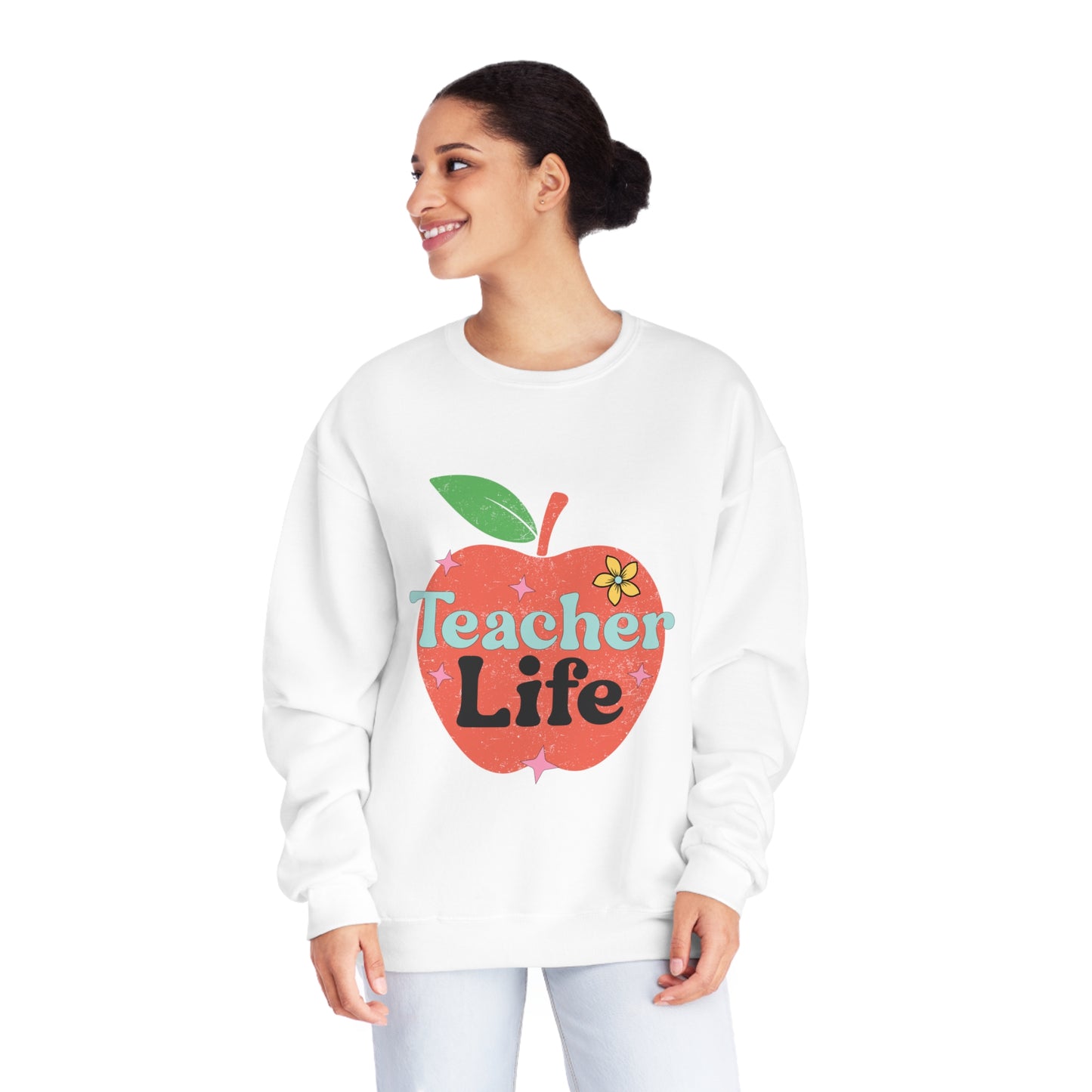 Apple Teacher Life Unisex NuBlend® Crewneck Sweatshirt