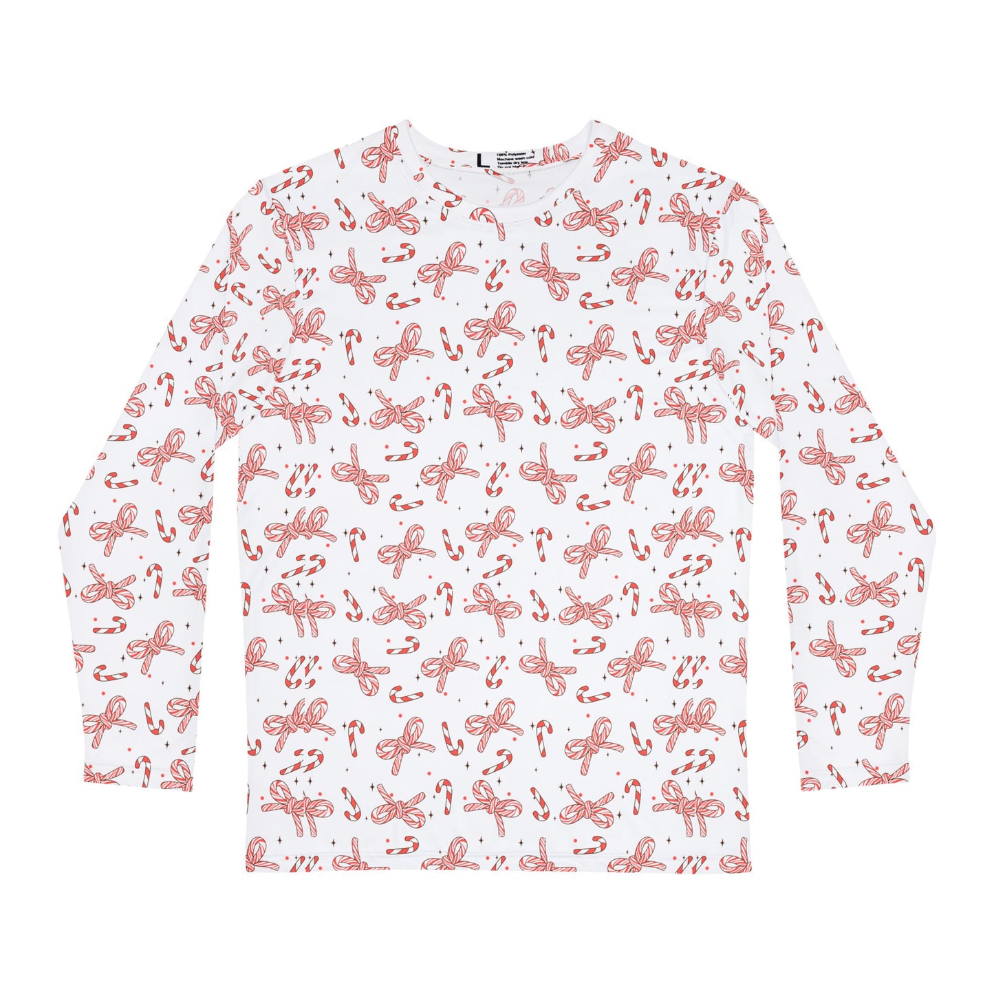 Candy Cane Ribbons Men's Long Sleeve Pajama Shirt