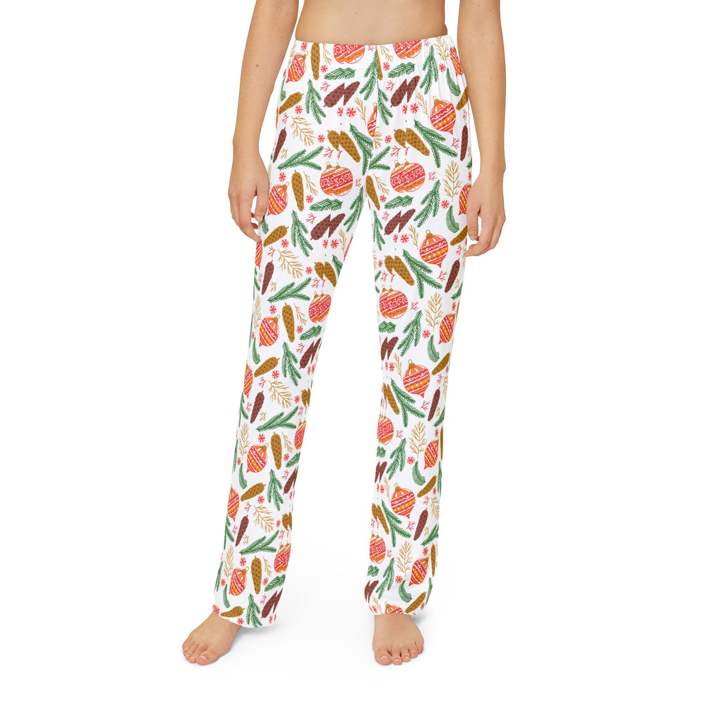 Festive Ornaments and Pinecones Kids Pajama Pants (AOP)