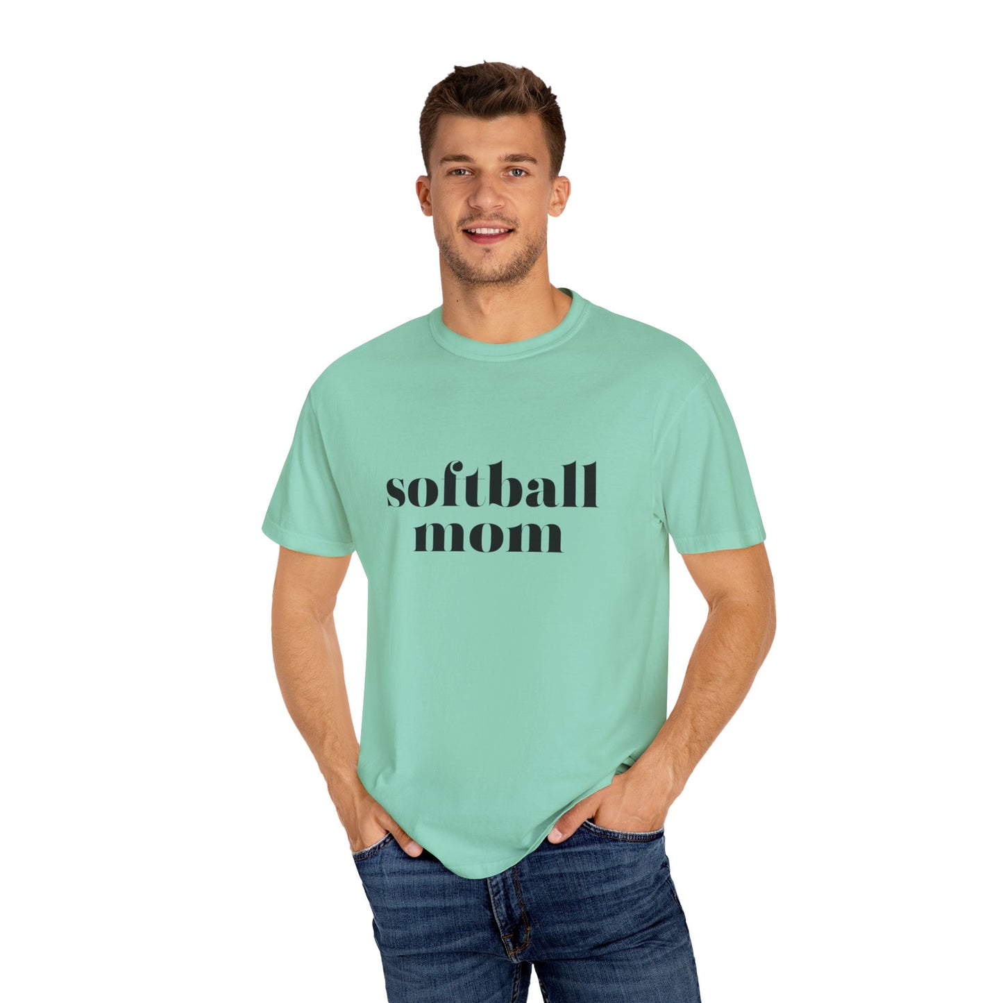 Softball Mom Unisex Garment-Dyed T-shirt