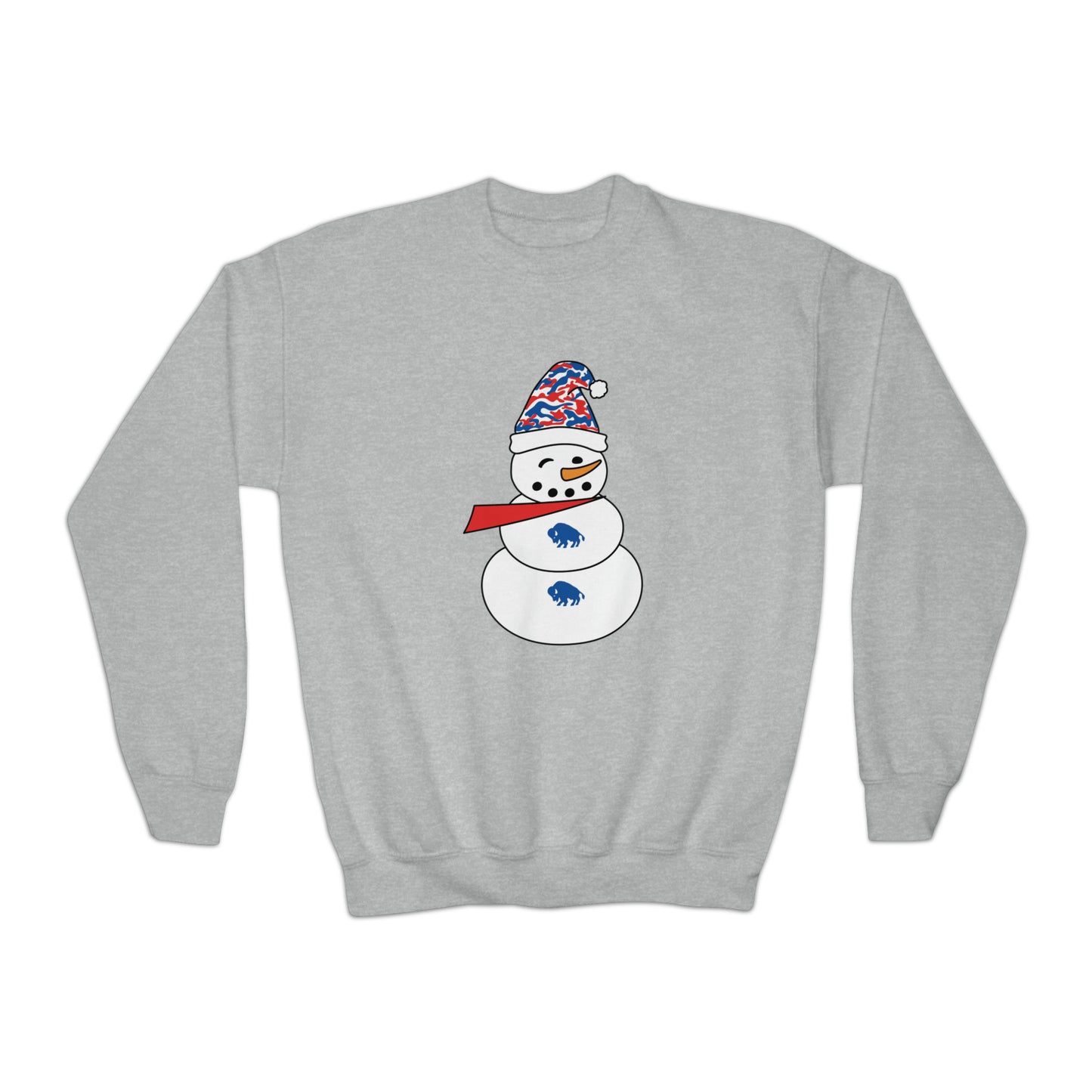 Buffalo Snowman Youth Crewneck Sweatshirt