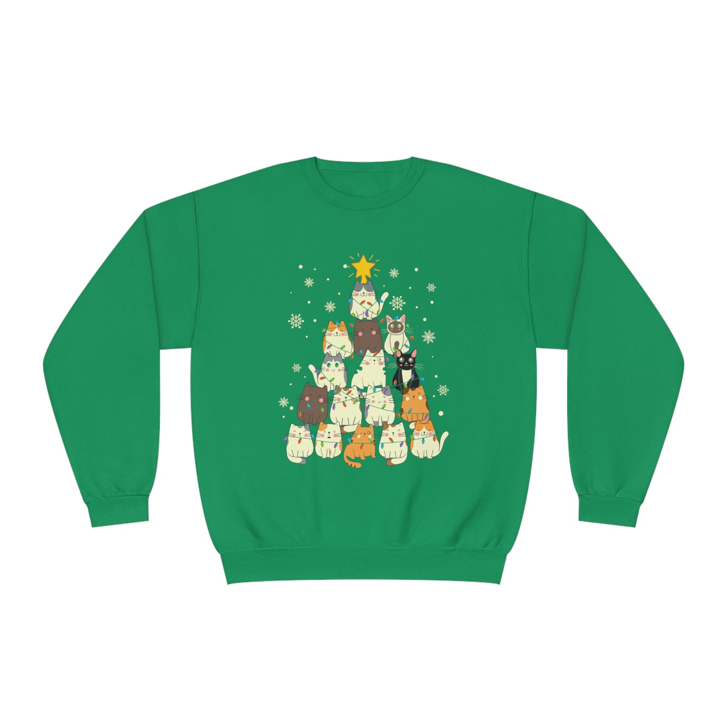 Cat Christmas Tree Unisex NuBlend® Crewneck Sweatshirt