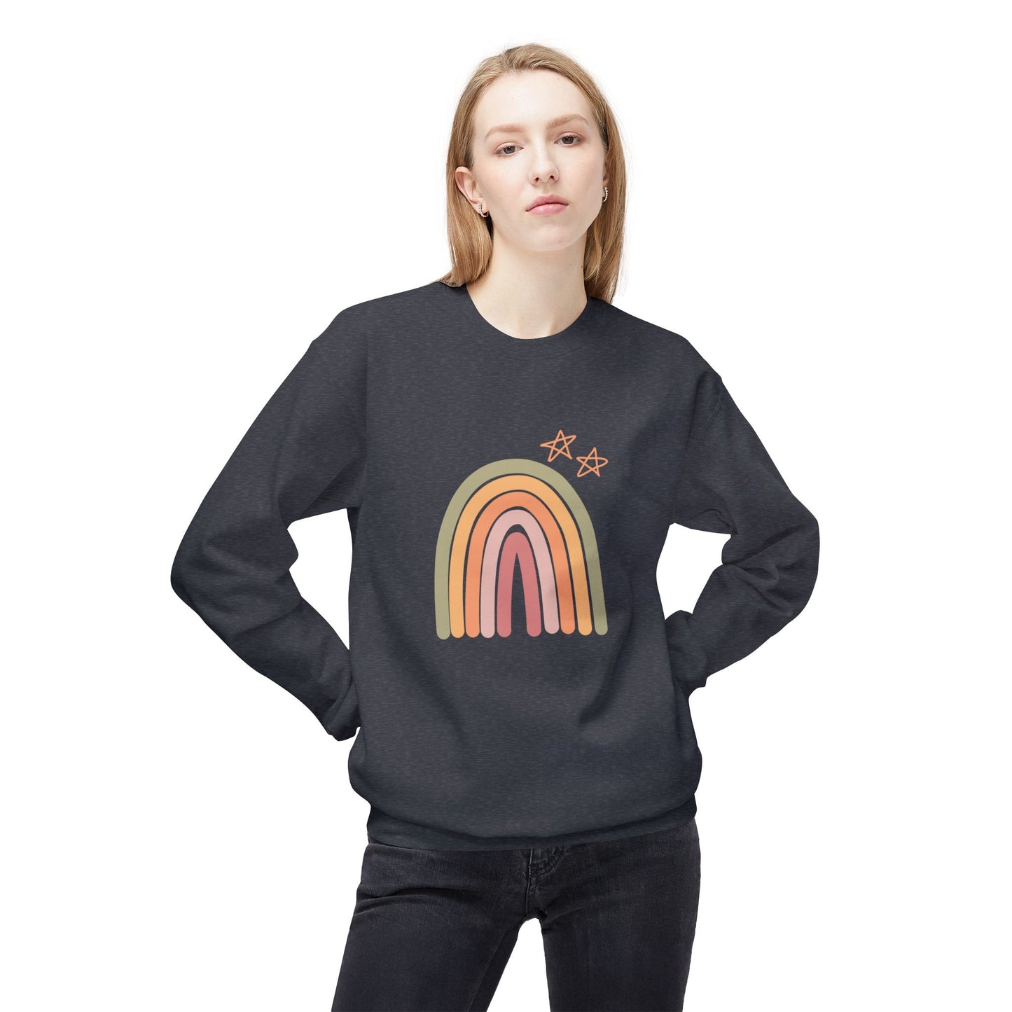 Rainbow Unisex Midweight Softstyle Fleece Crewneck Sweatshirt