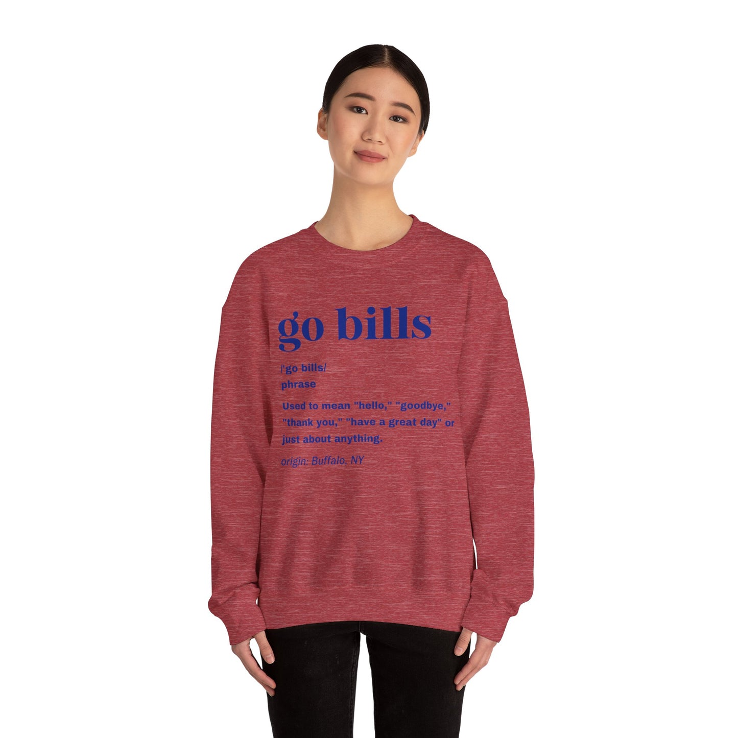 Go Bills Blue Unisex Heavy Blend™ Crewneck Sweatshirt