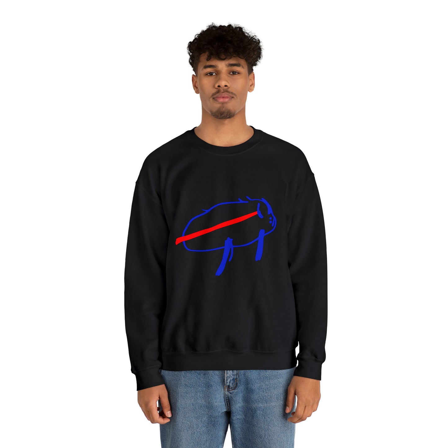 Josh Allen Buffalo Drawing Unisex Heavy Blend™ Crewneck Sweatshirt