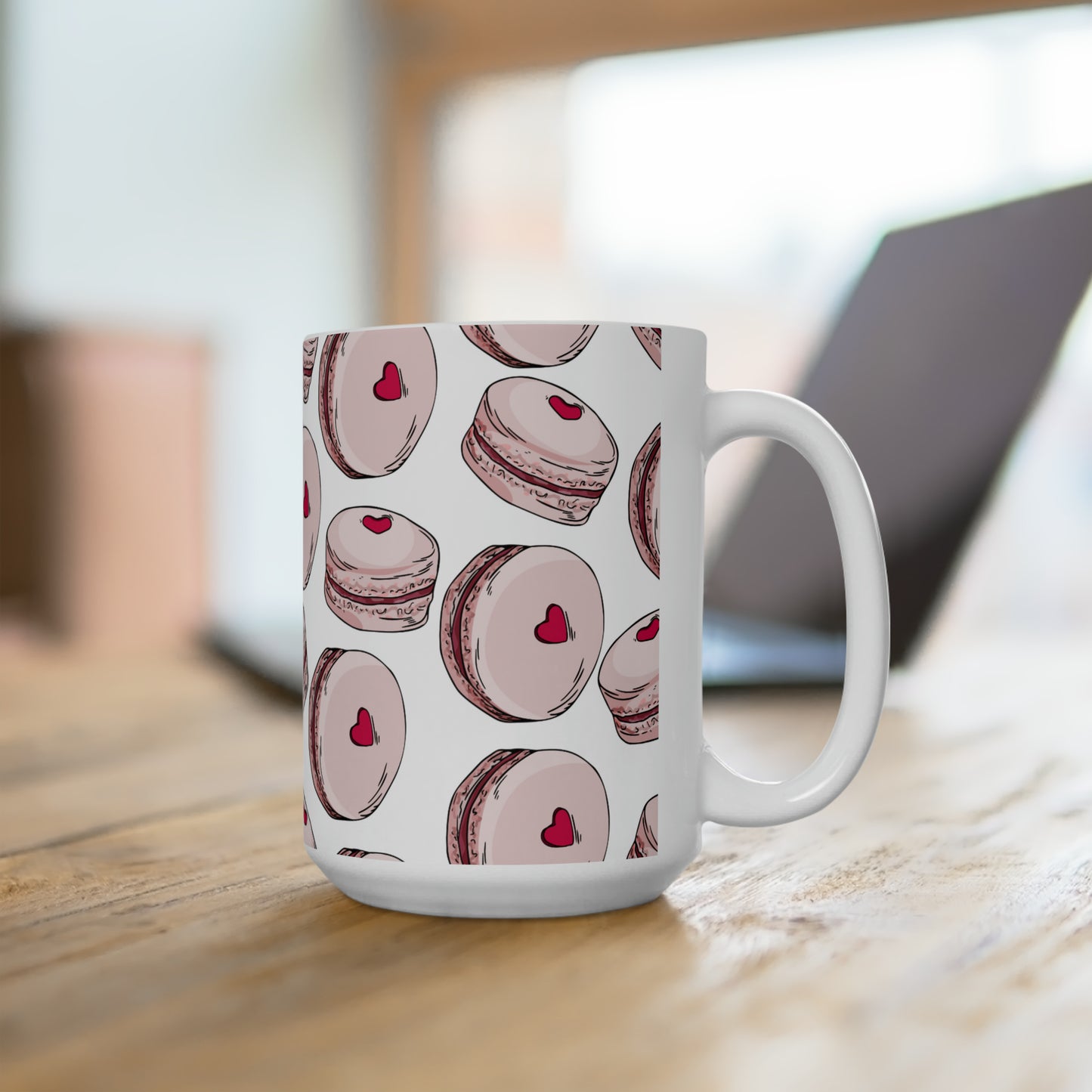 Valentine Macarons Ceramic Mug 15oz