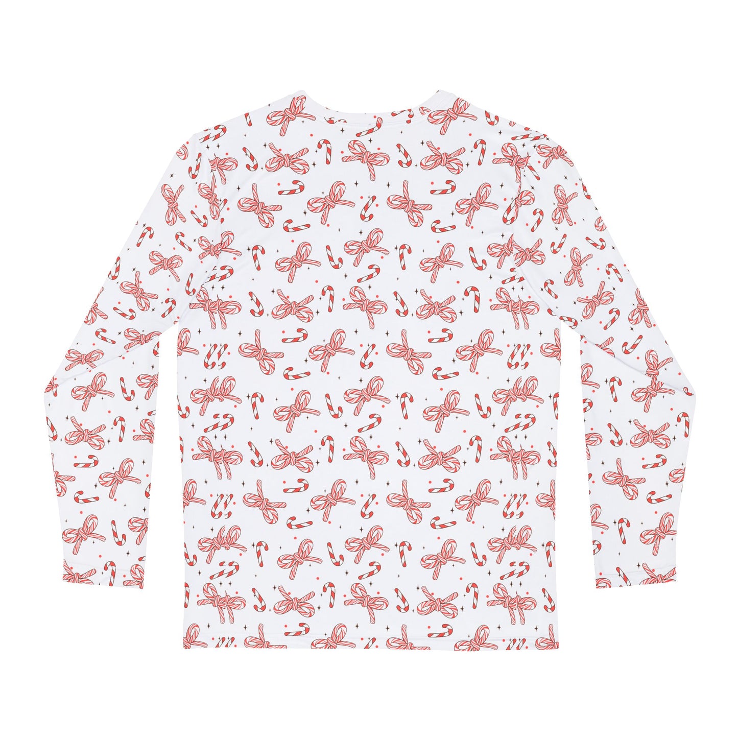 Candy Cane Ribbons Men's Long Sleeve Pajama Shirt