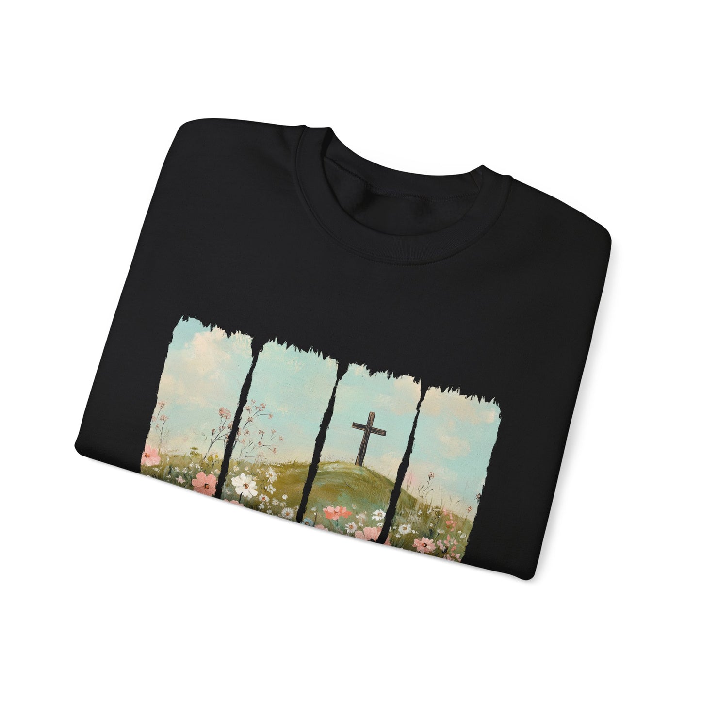 He Is Risen Crewneck Sweatshirt - Inspirational Easter Apparel