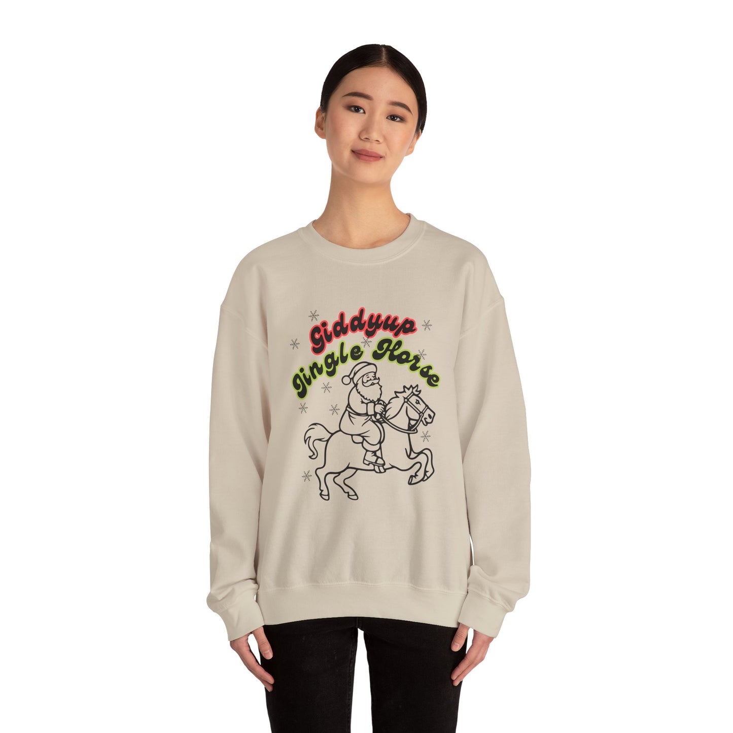 Giddyup Jingle Horse Unisex Heavy Blend™ Crewneck Sweatshirt