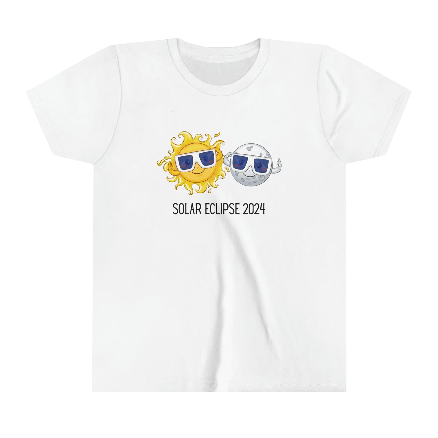 Solar Eclipse 2024 Black Font Youth Short Sleeve Tee