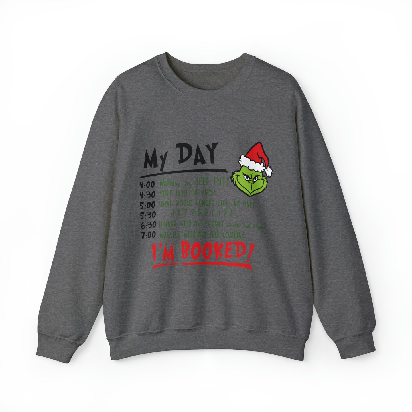 Grinch Schedule Unisex Heavy Blend™ Crewneck Sweatshirt