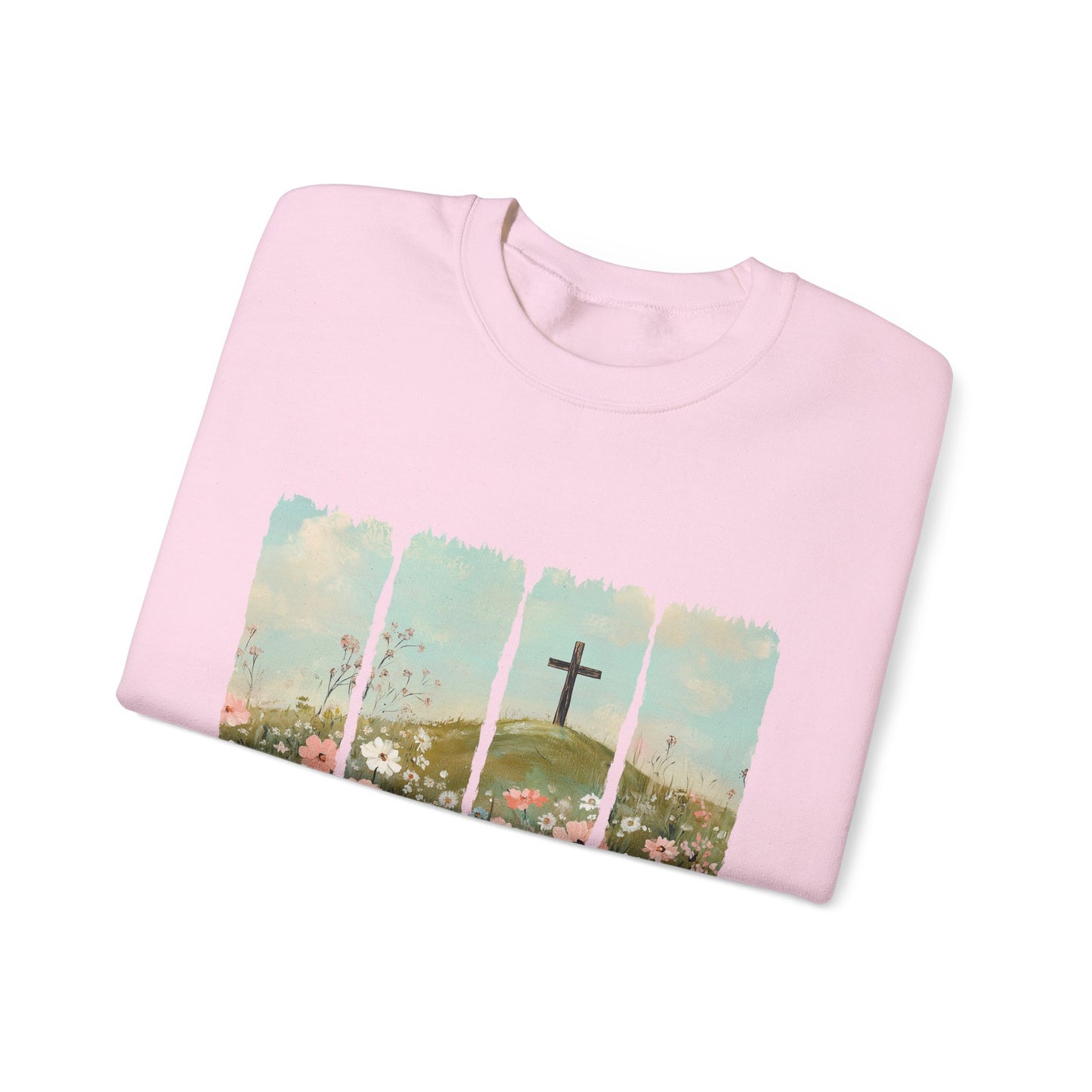 He Is Risen Crewneck Sweatshirt - Inspirational Easter Apparel