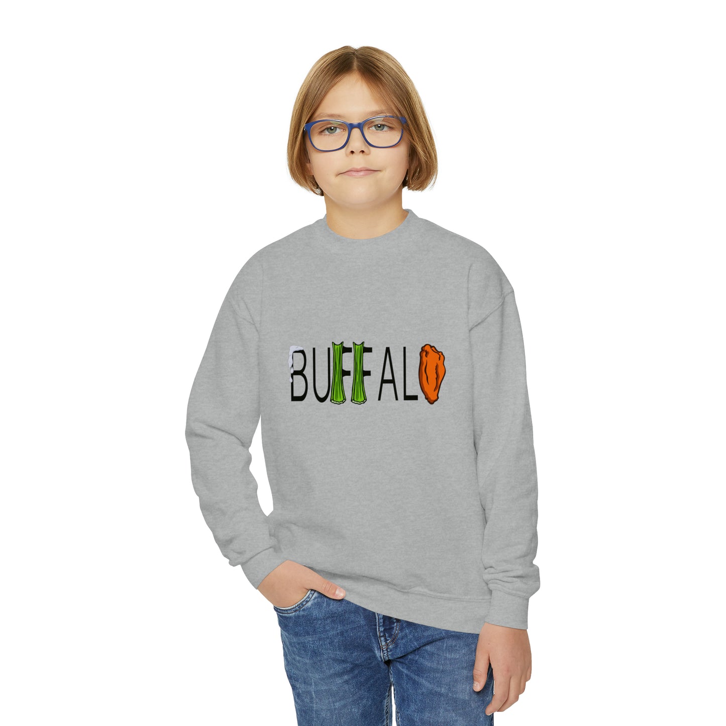 Buffalo Wing and Celery Youth Crewneck Sweatshirt