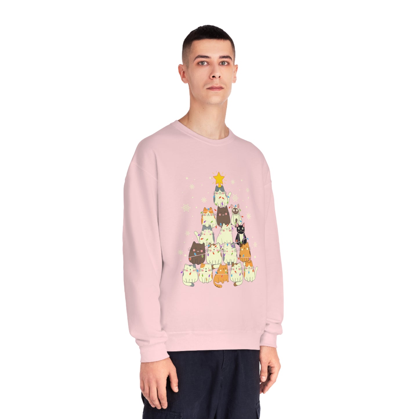 Cat Christmas Tree Unisex NuBlend® Crewneck Sweatshirt
