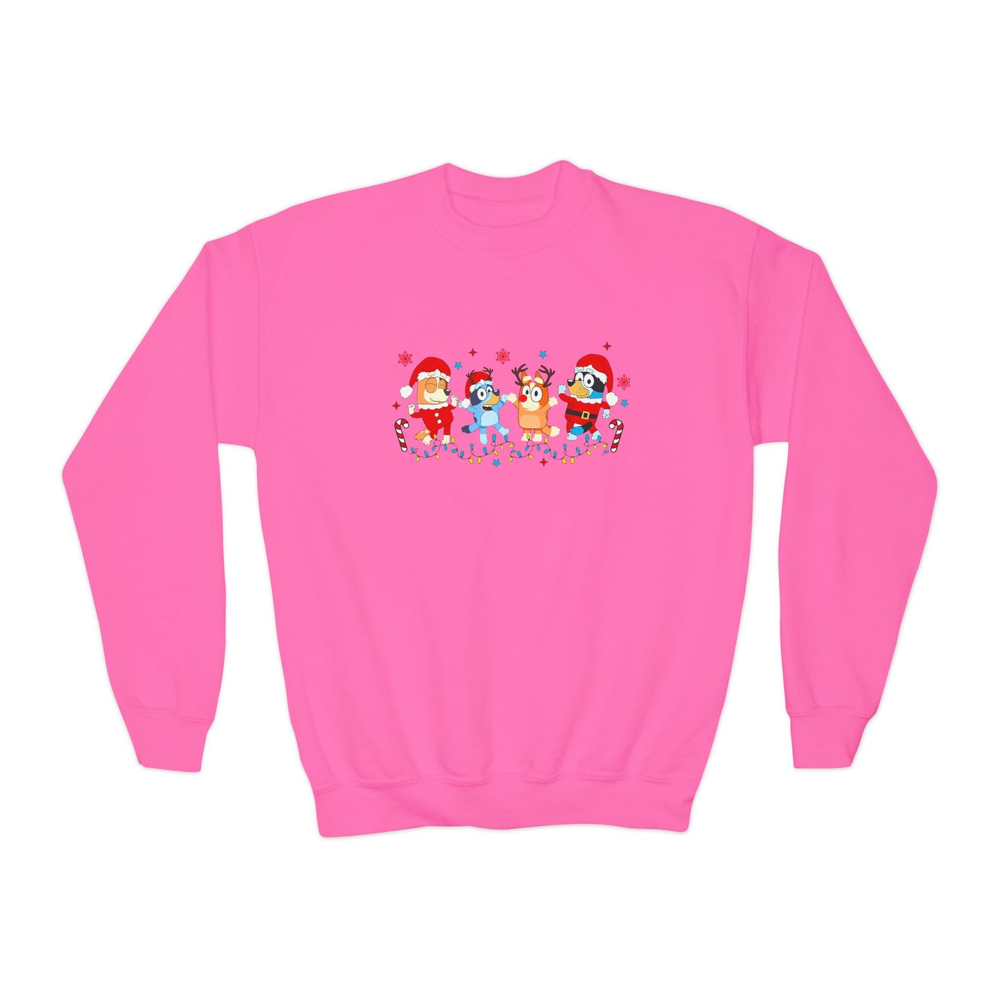 Heeler Family Dancing Christmas Youth Crewneck Sweatshirt