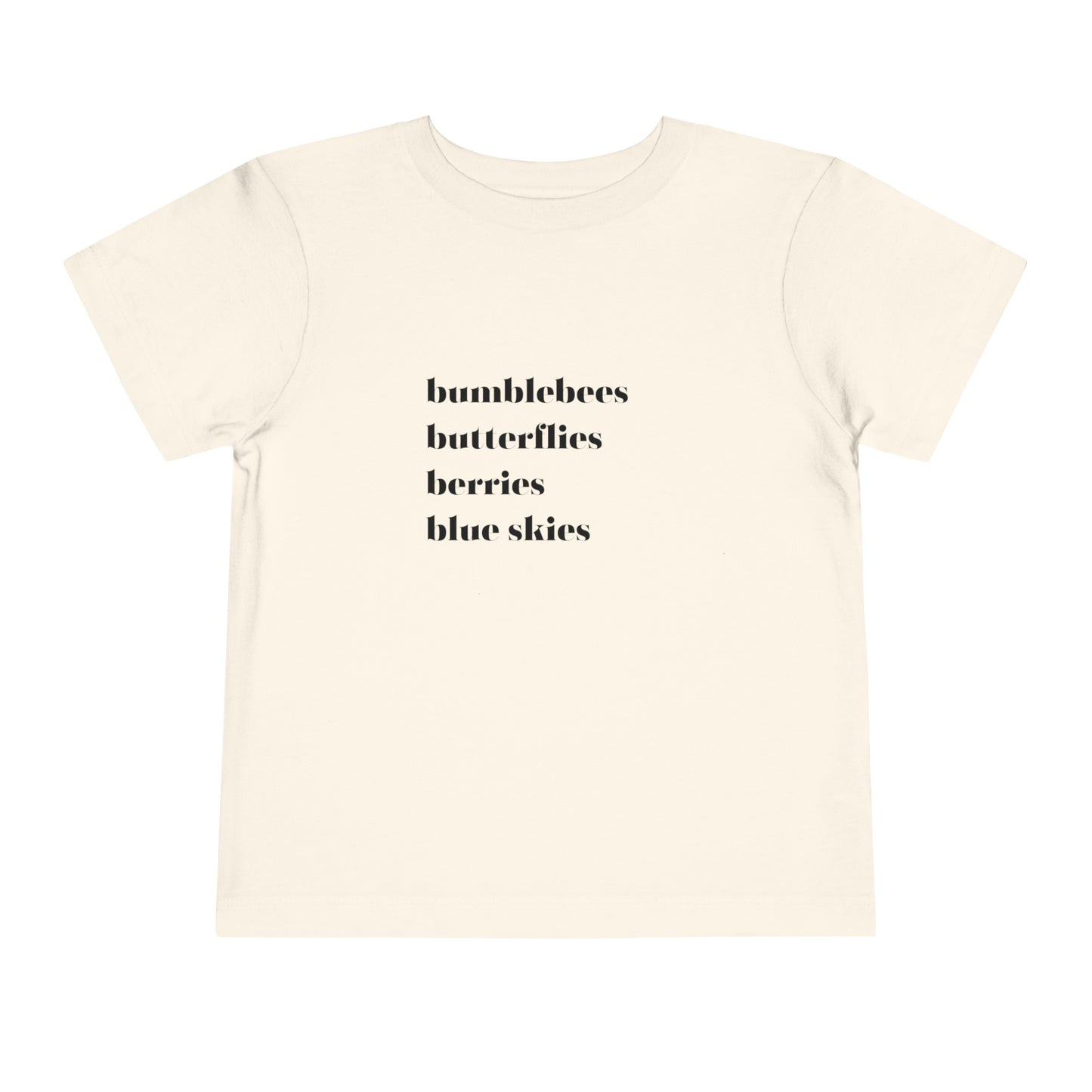 Bumblebees Butterflies Berries Blue Skies Toddler Short Sleeve Tee