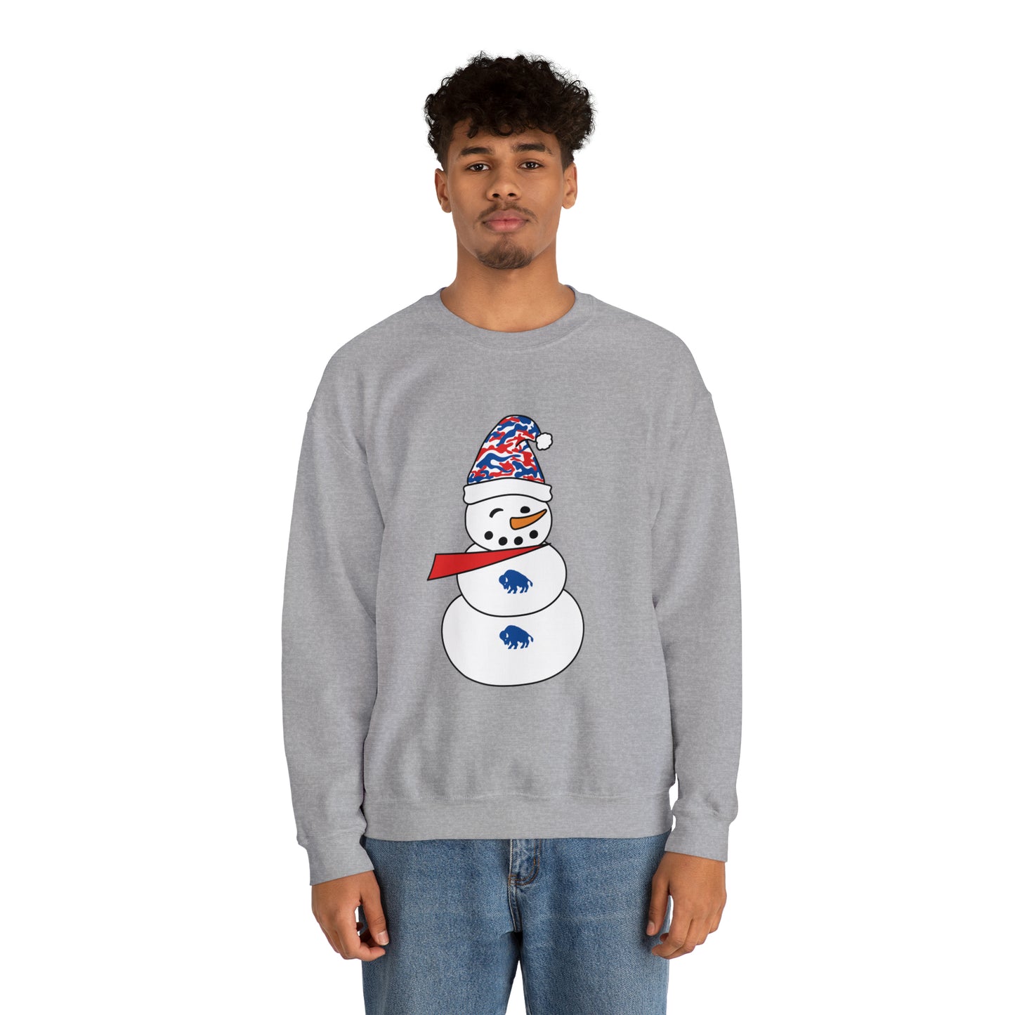 Buffalo Bills Snowman Unisex Heavy Blend™ Crewneck Sweatshirt