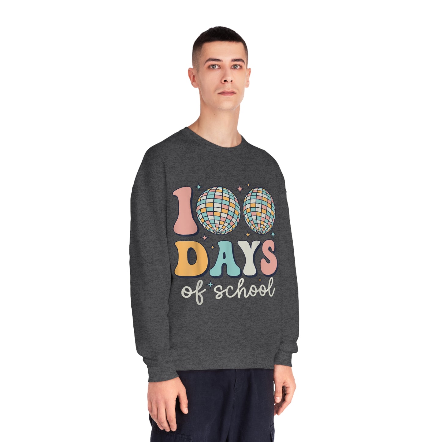 100 Days of School disco Balls Unisex NuBlend® Crewneck Sweatshirt