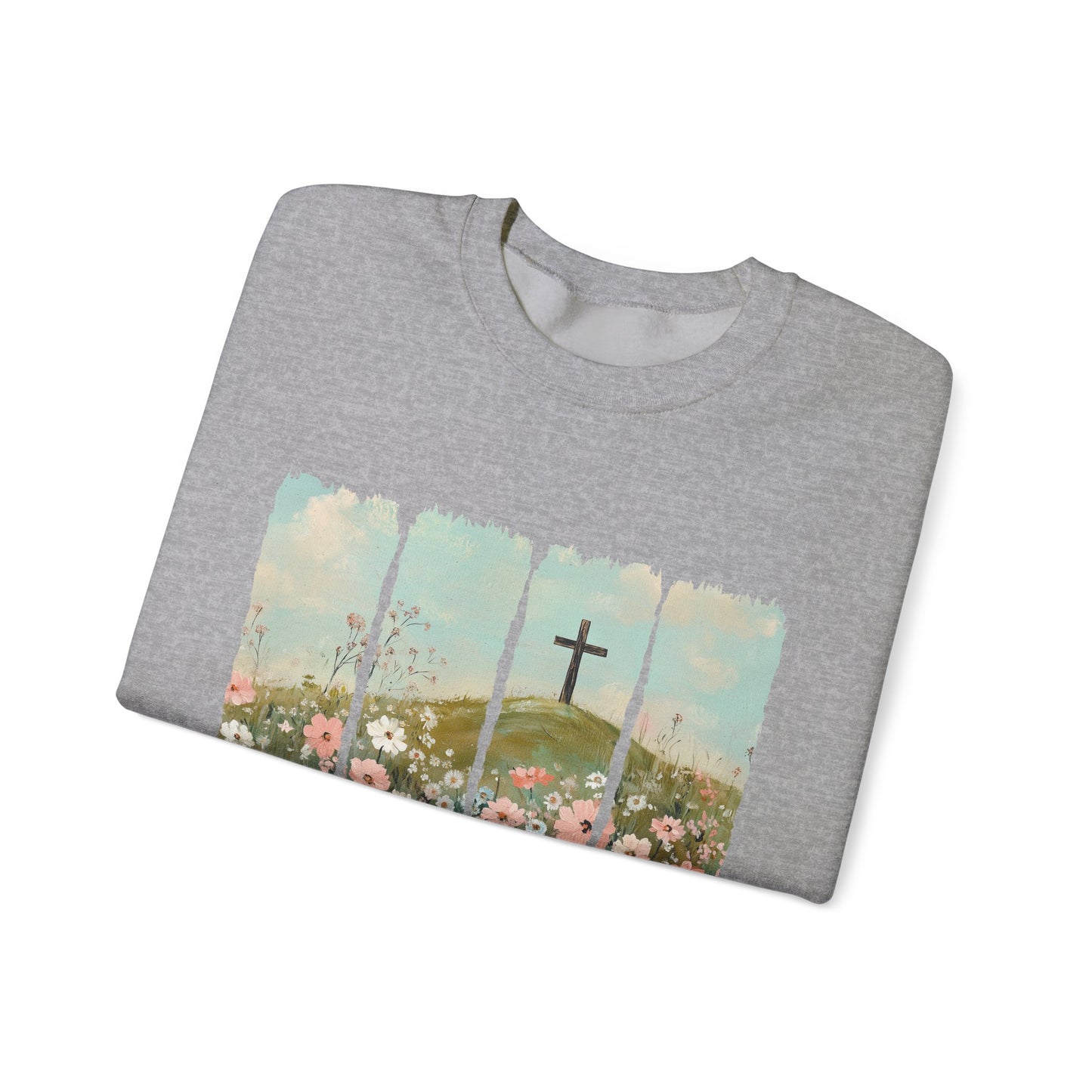 He Is Risen Crewneck Sweatshirt – Christian Inspirational Sweatshirt for Easter and Everyday Wear