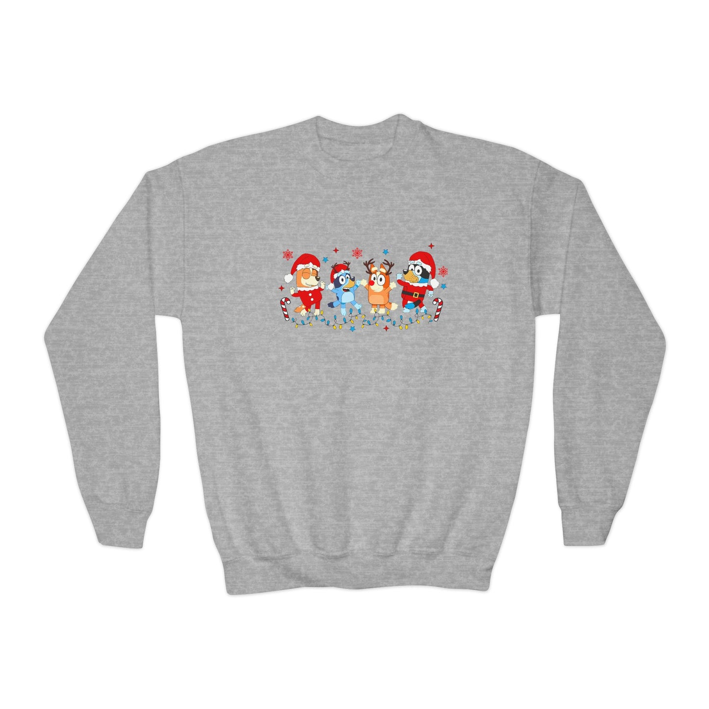 Heeler Family Dancing Christmas Youth Crewneck Sweatshirt
