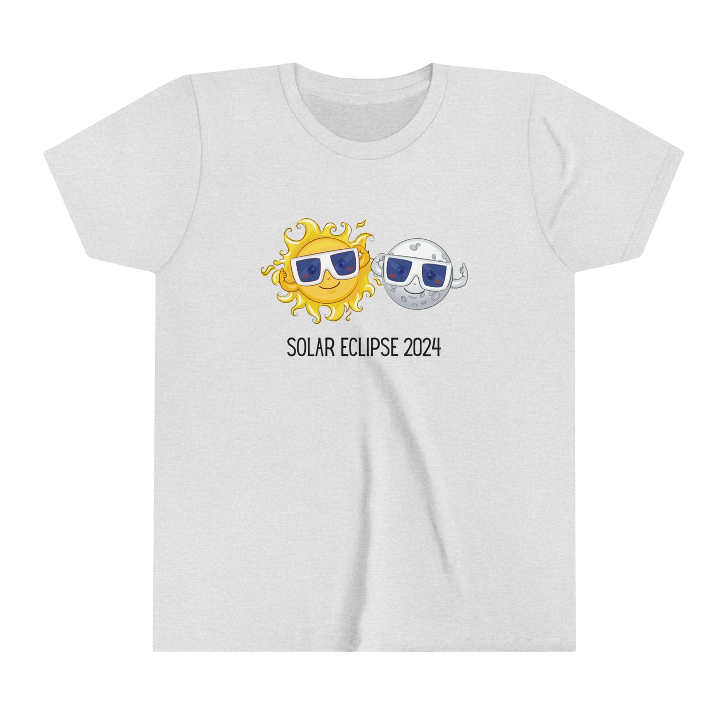 Solar Eclipse 2024 Black Font Youth Short Sleeve Tee
