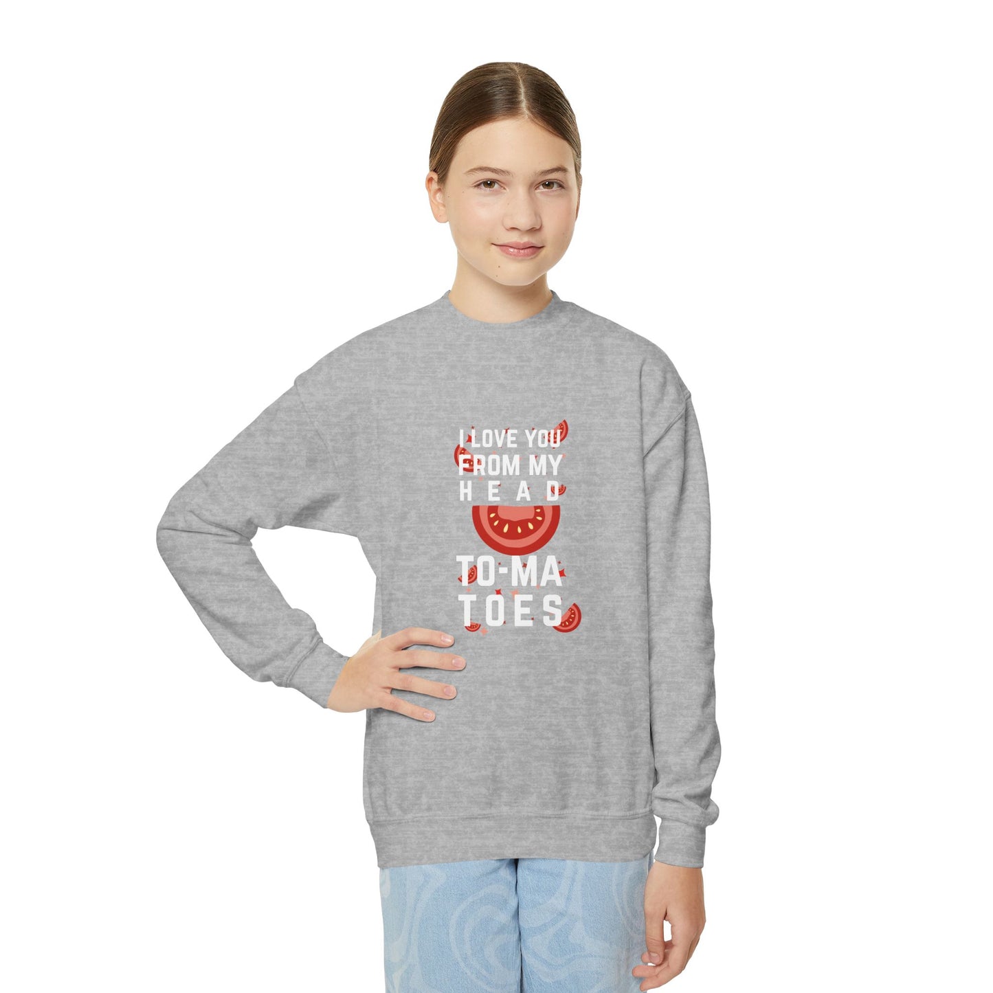 I Love You From My Head To My Toes Youth Crewneck Sweatshirt