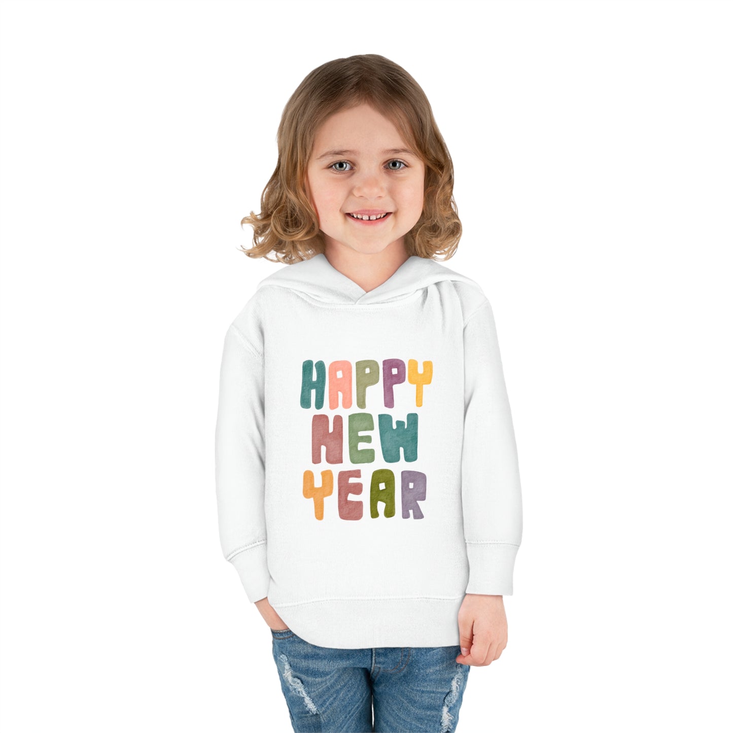Colorful Happy New Year Toddler Pullover Fleece Hoodie