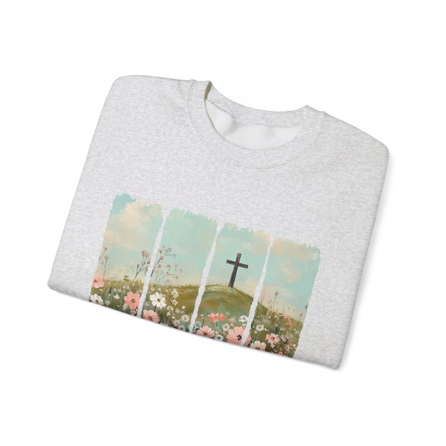 He Is Risen Crewneck Sweatshirt – Christian Inspirational Sweatshirt for Easter and Everyday Wear