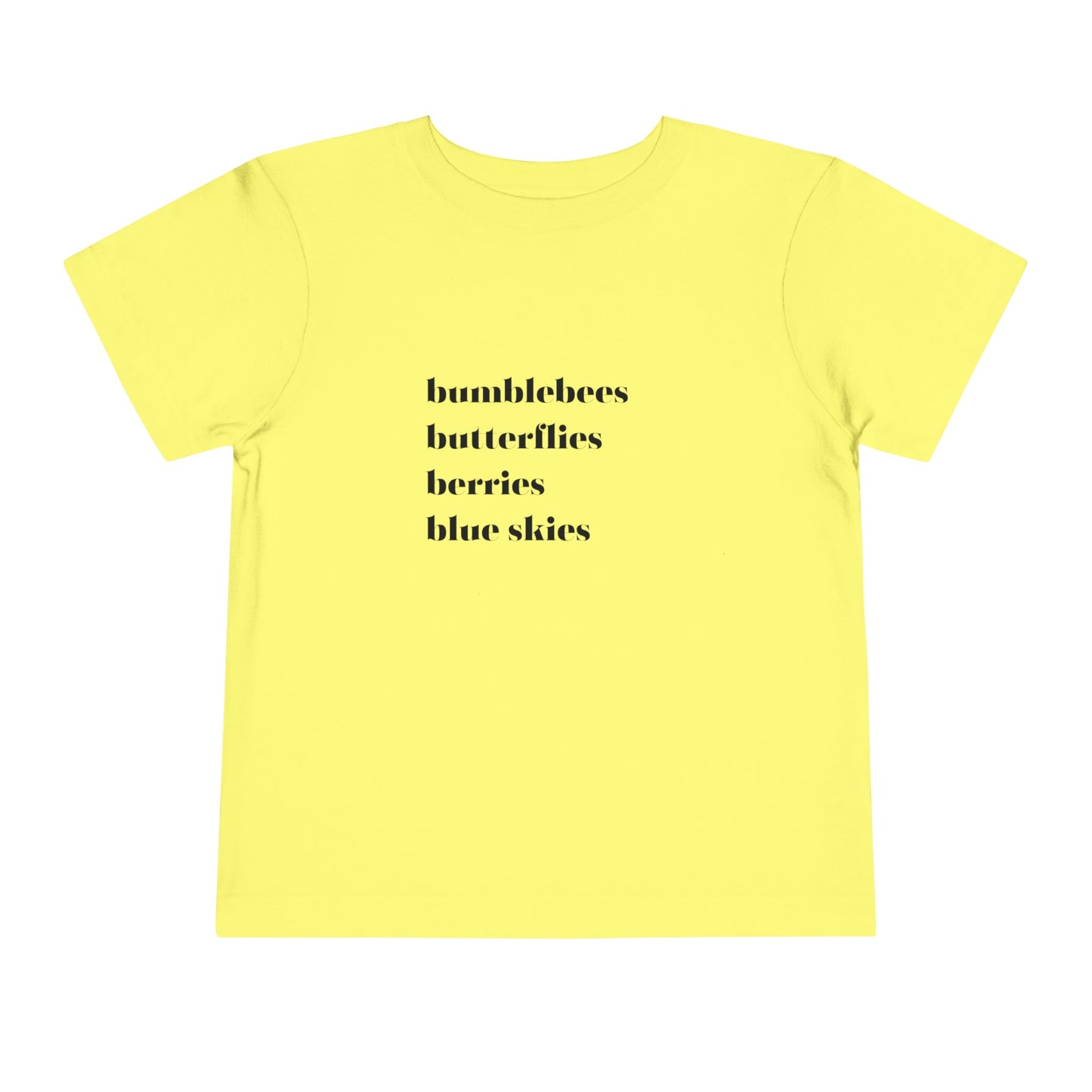 Bumblebees Butterflies Berries Blue Skies Toddler Short Sleeve Tee