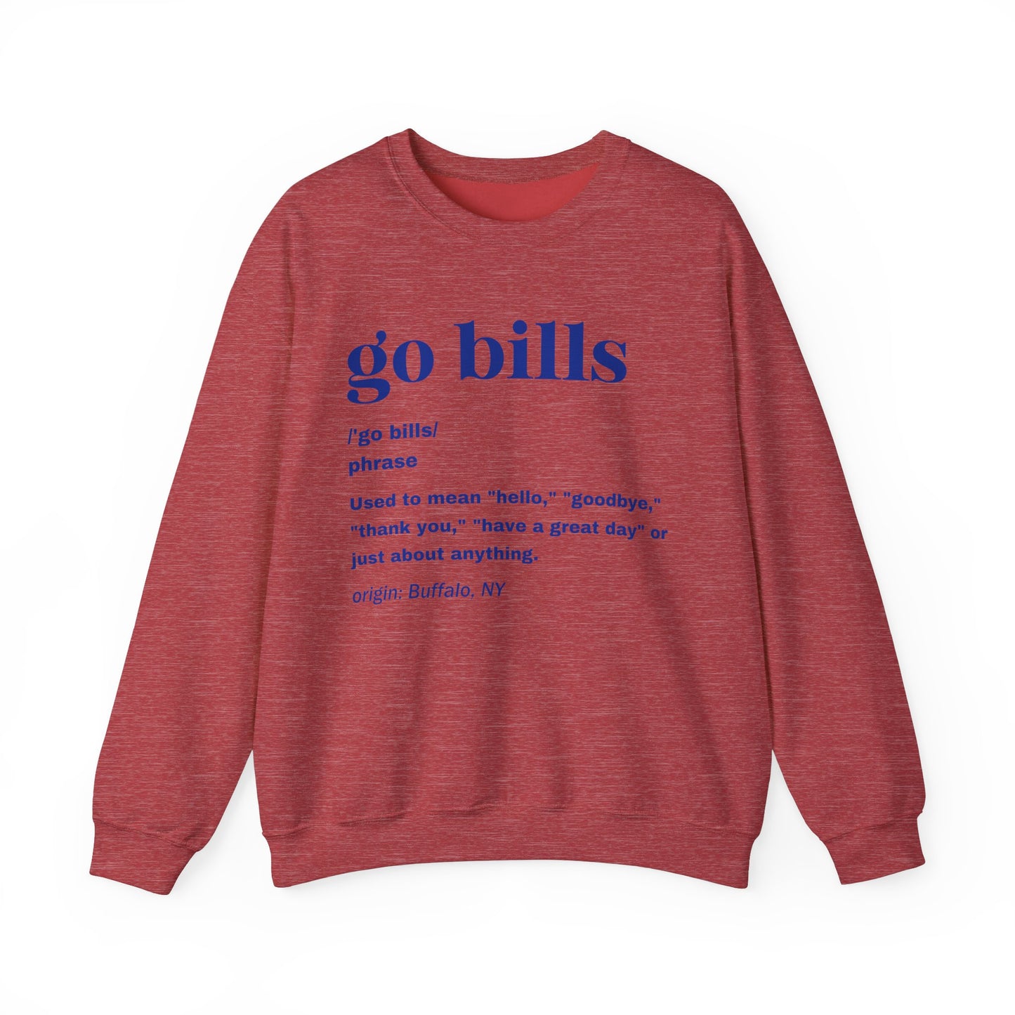 Go Bills Blue Unisex Heavy Blend™ Crewneck Sweatshirt