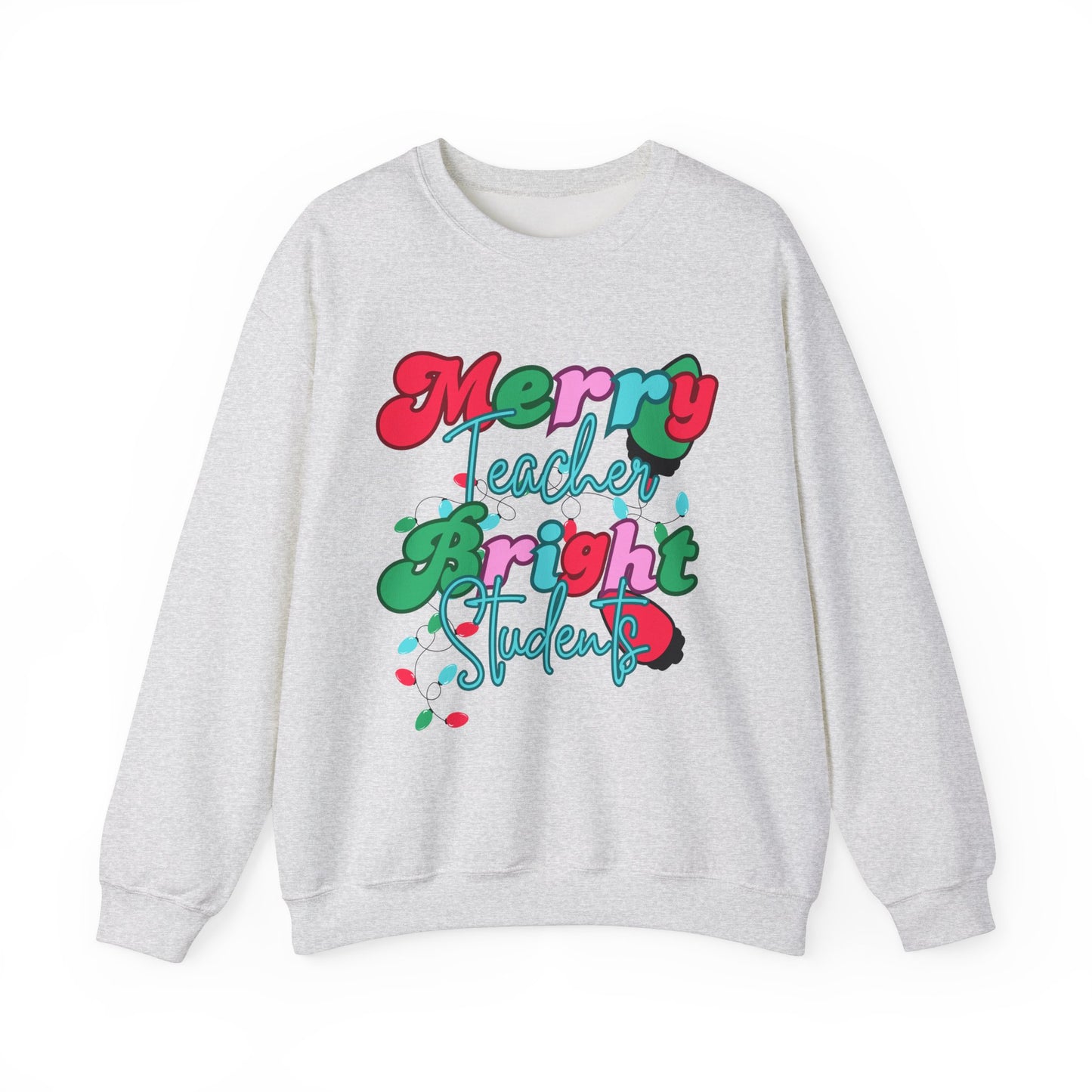 Merry Teacher Bright Students Unisex Heavy Blend™ Crewneck Sweatshirt