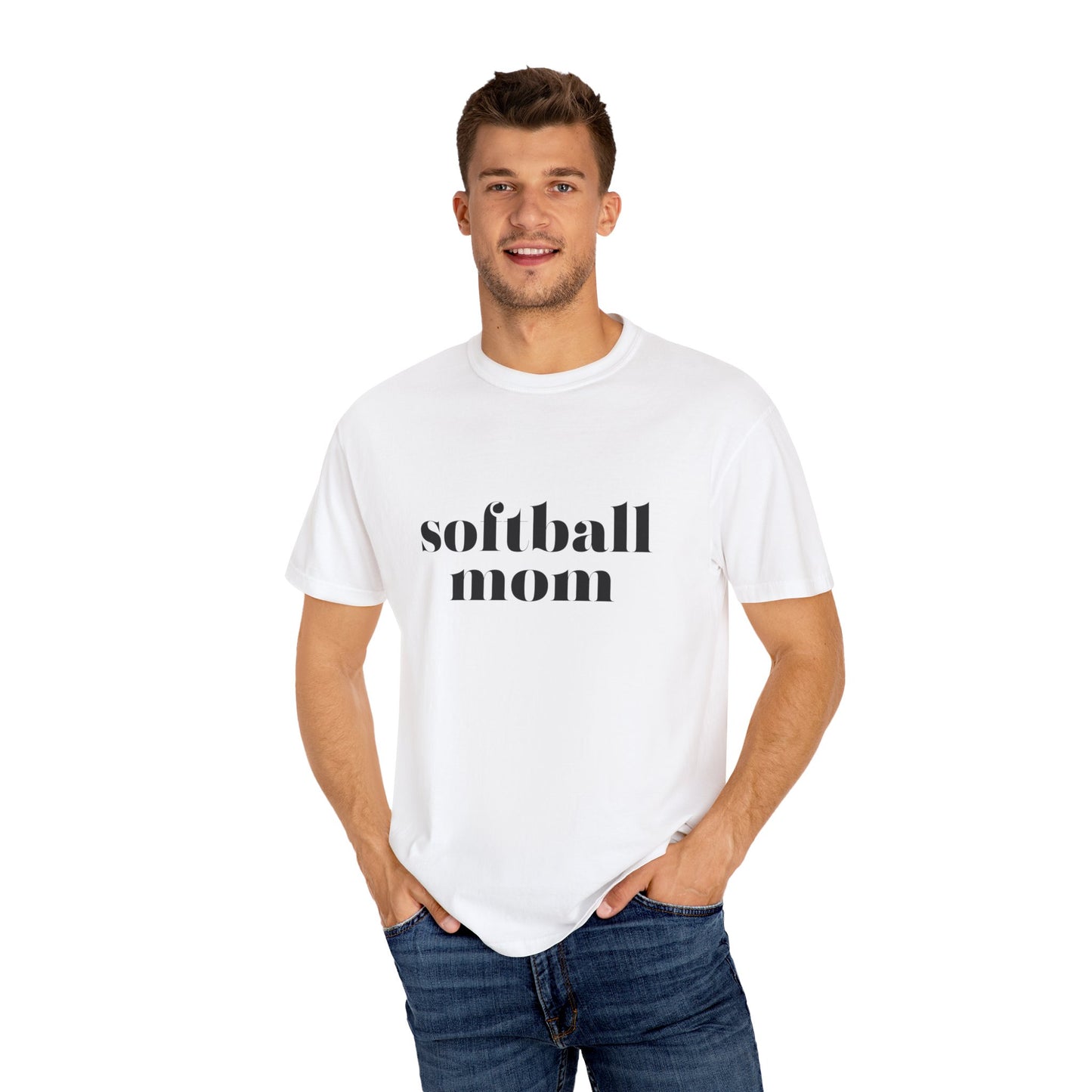 Softball Mom Unisex Garment-Dyed T-shirt