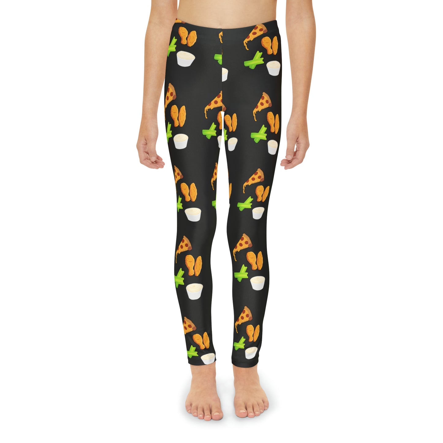 Pizza Wing Celery Bleu Cheese Youth Full-Length Leggings (AOP)