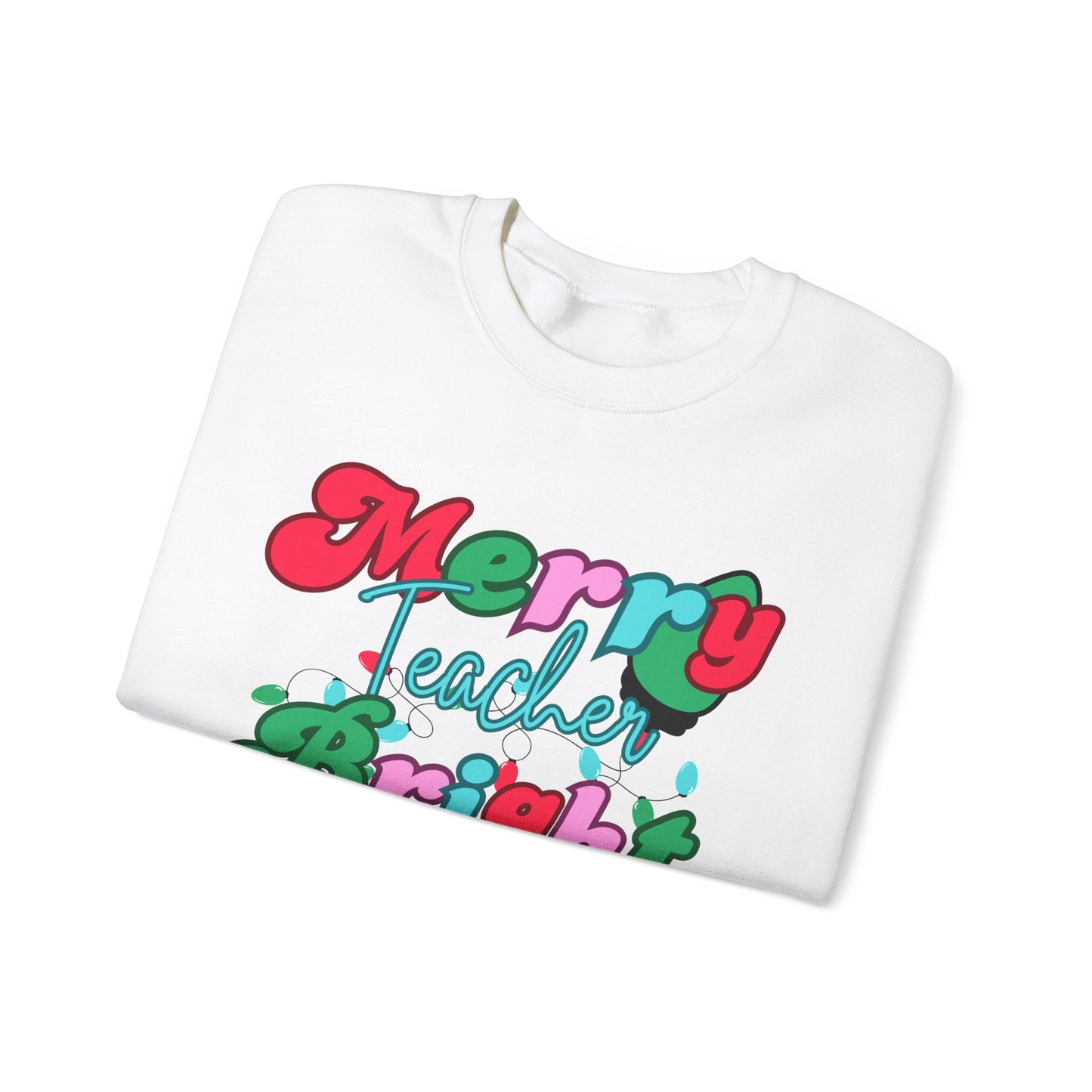 Merry Teacher Bright Students Unisex Heavy Blend™ Crewneck Sweatshirt