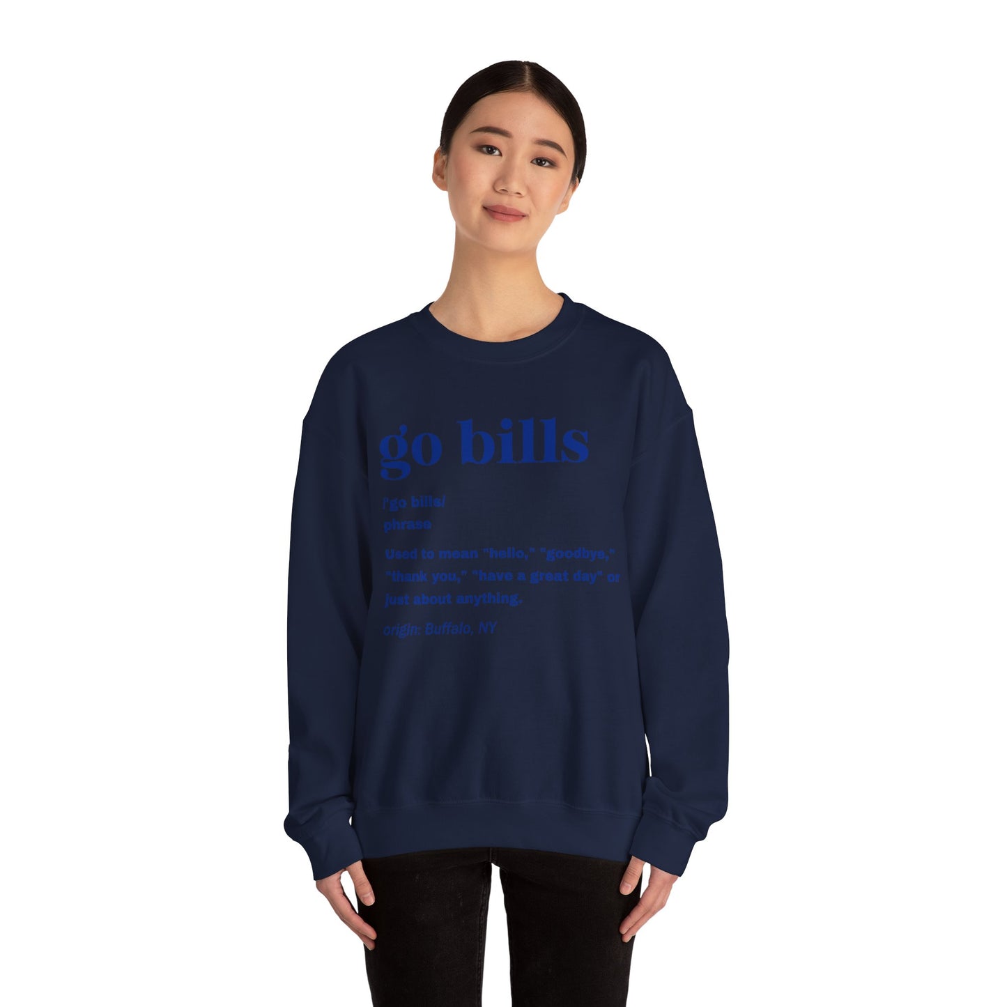 Go Bills Blue Unisex Heavy Blend™ Crewneck Sweatshirt