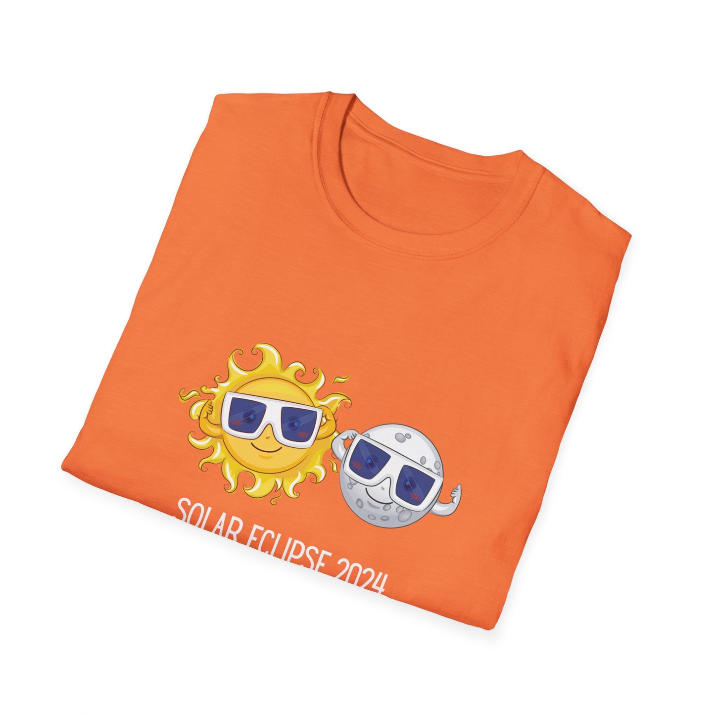 Sun and Moon with Glasses White Font Unisex Softstyle T-Shirt