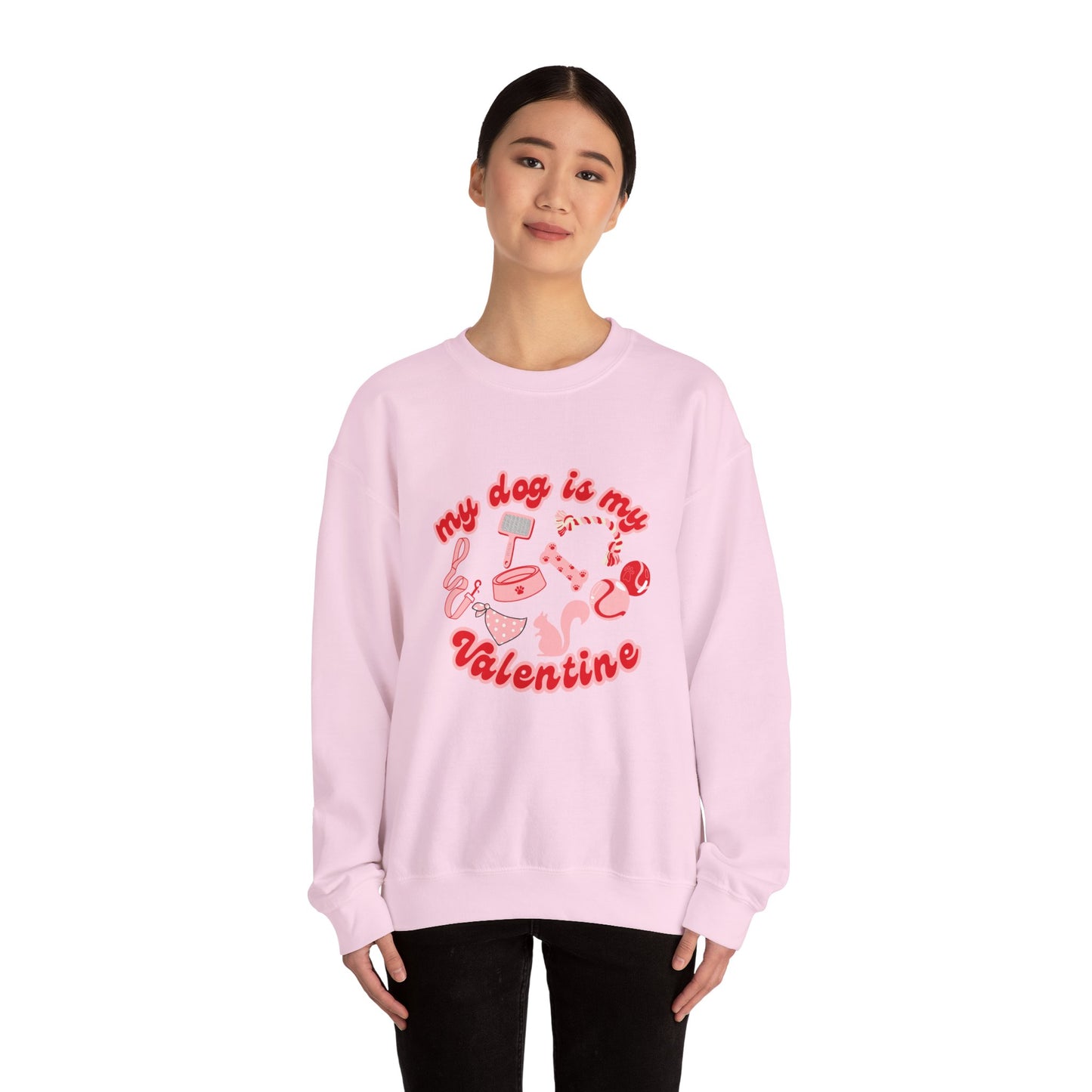 My Dog Is My Valentine Unisex Heavy Blend™ Crewneck Sweatshirt