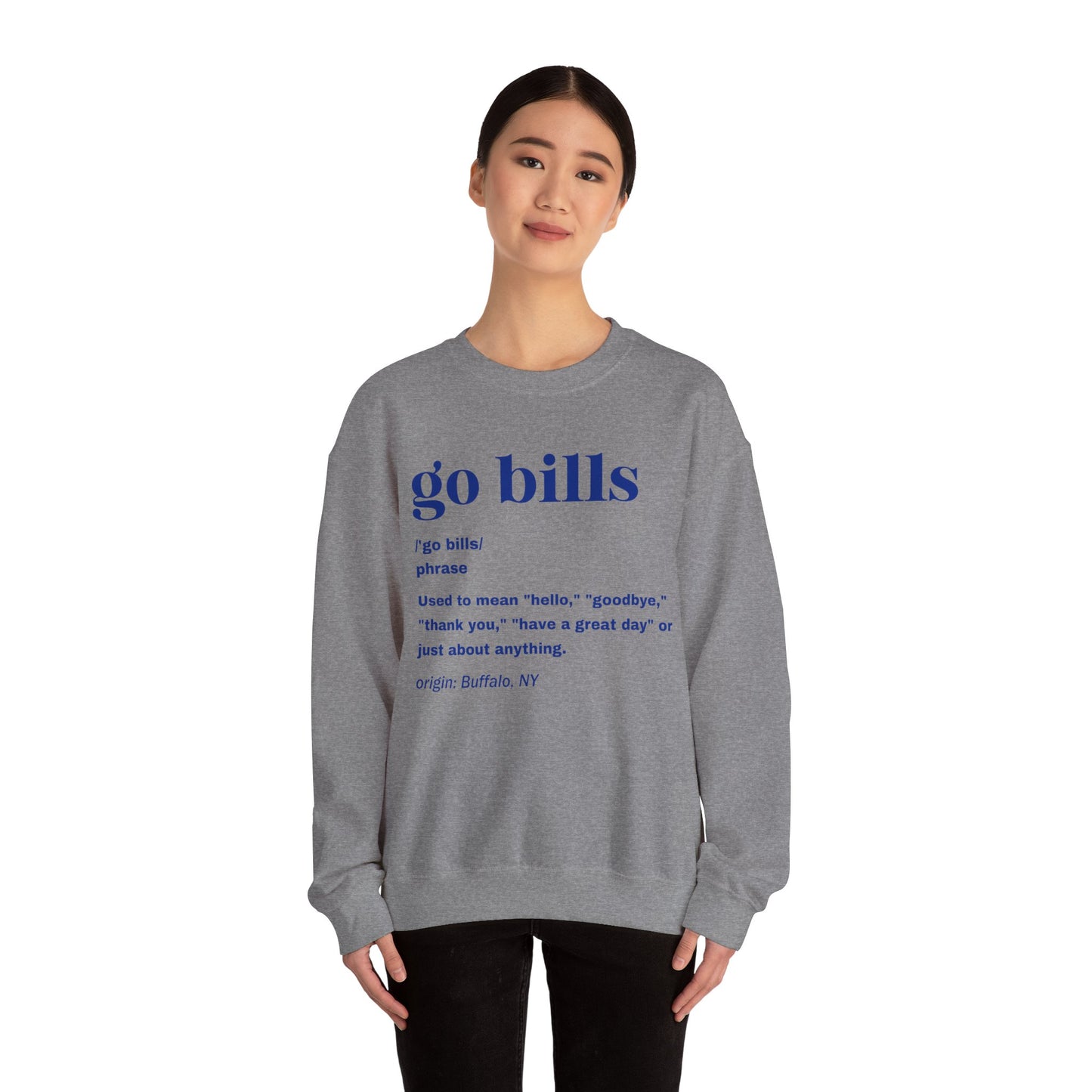 Go Bills Blue Unisex Heavy Blend™ Crewneck Sweatshirt